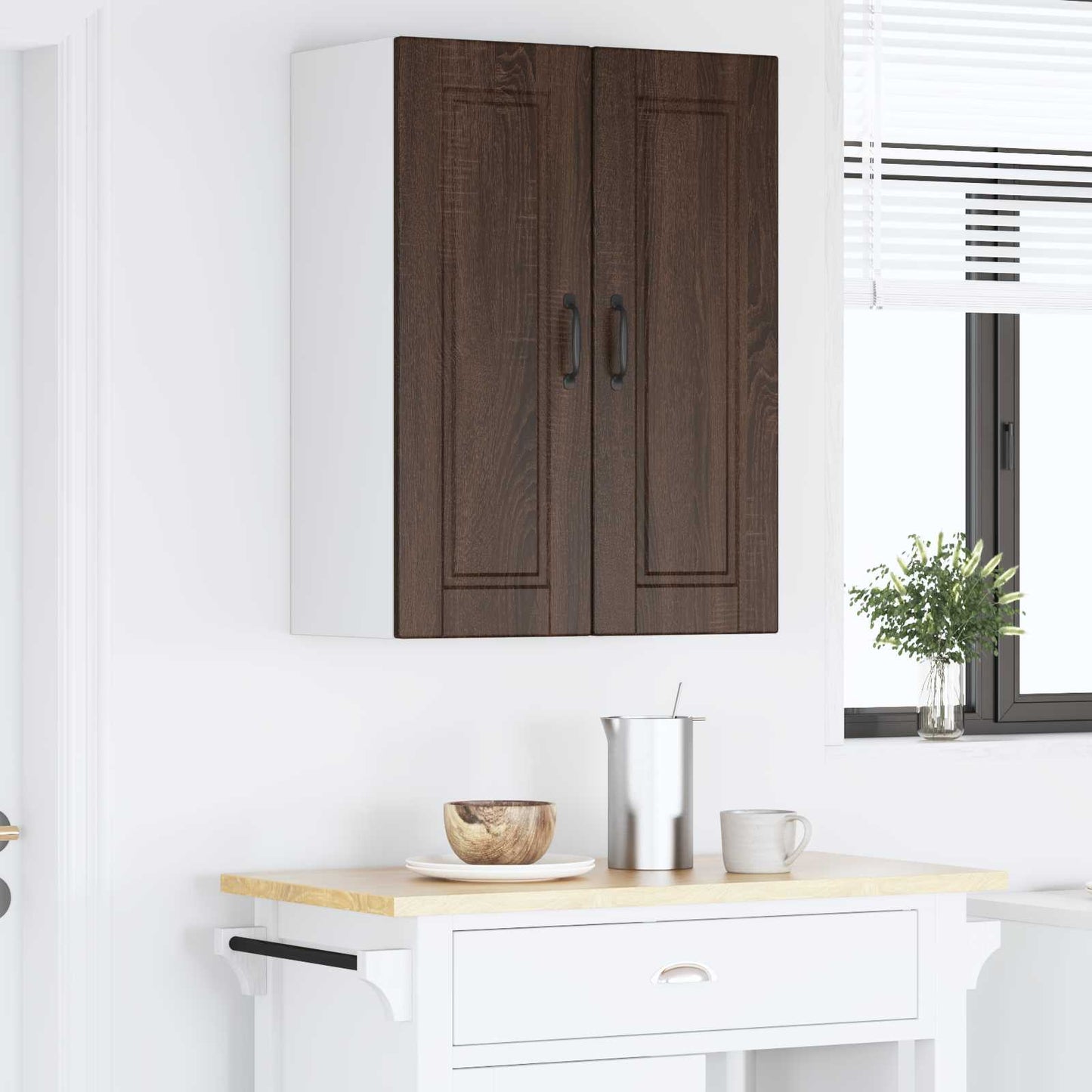Veggskap PORTO 2 pcs Brun Eik 30 x 31 x 80 cm Konstruert tre