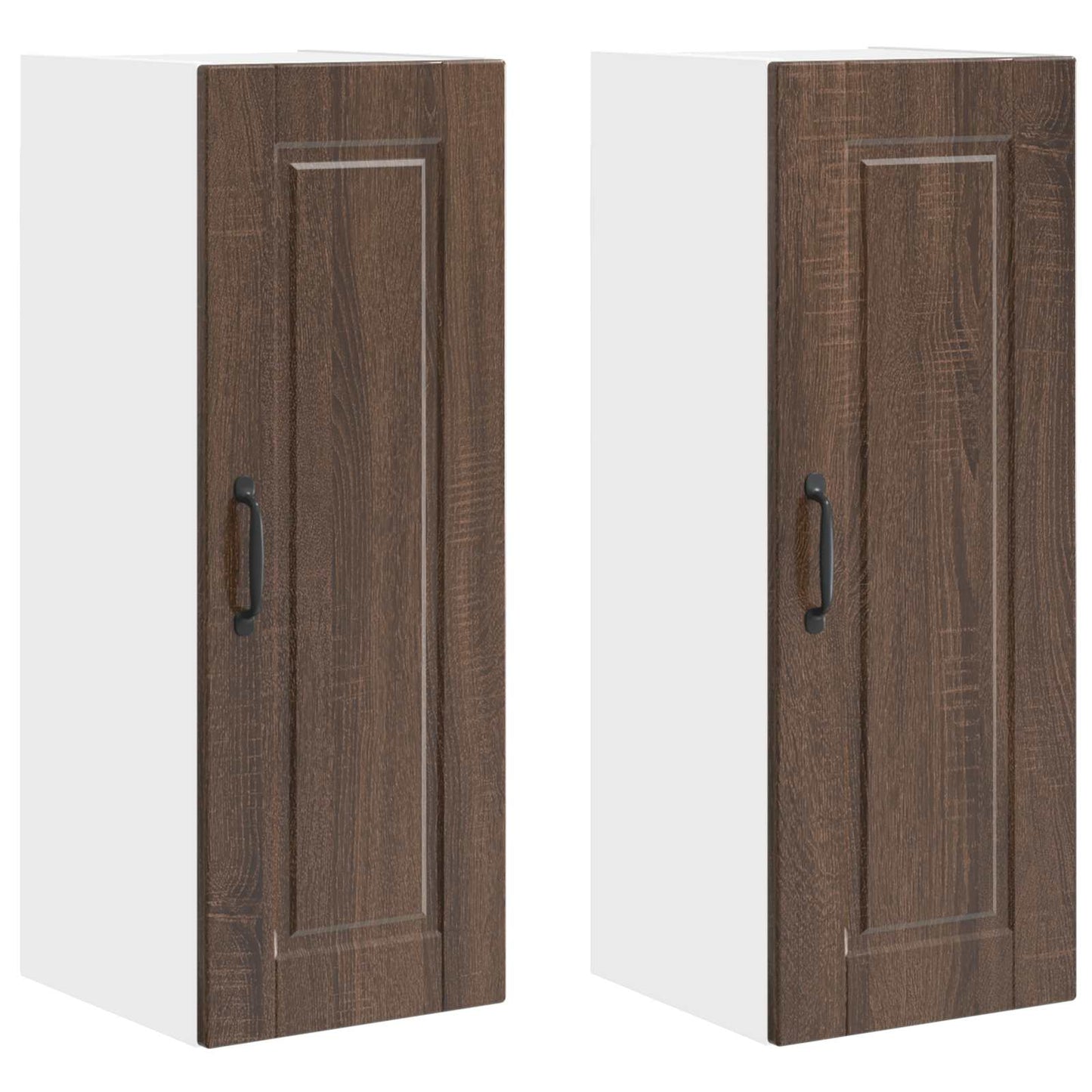 Veggskap PORTO 2 pcs Brun Eik 30 x 31 x 80 cm Konstruert tre