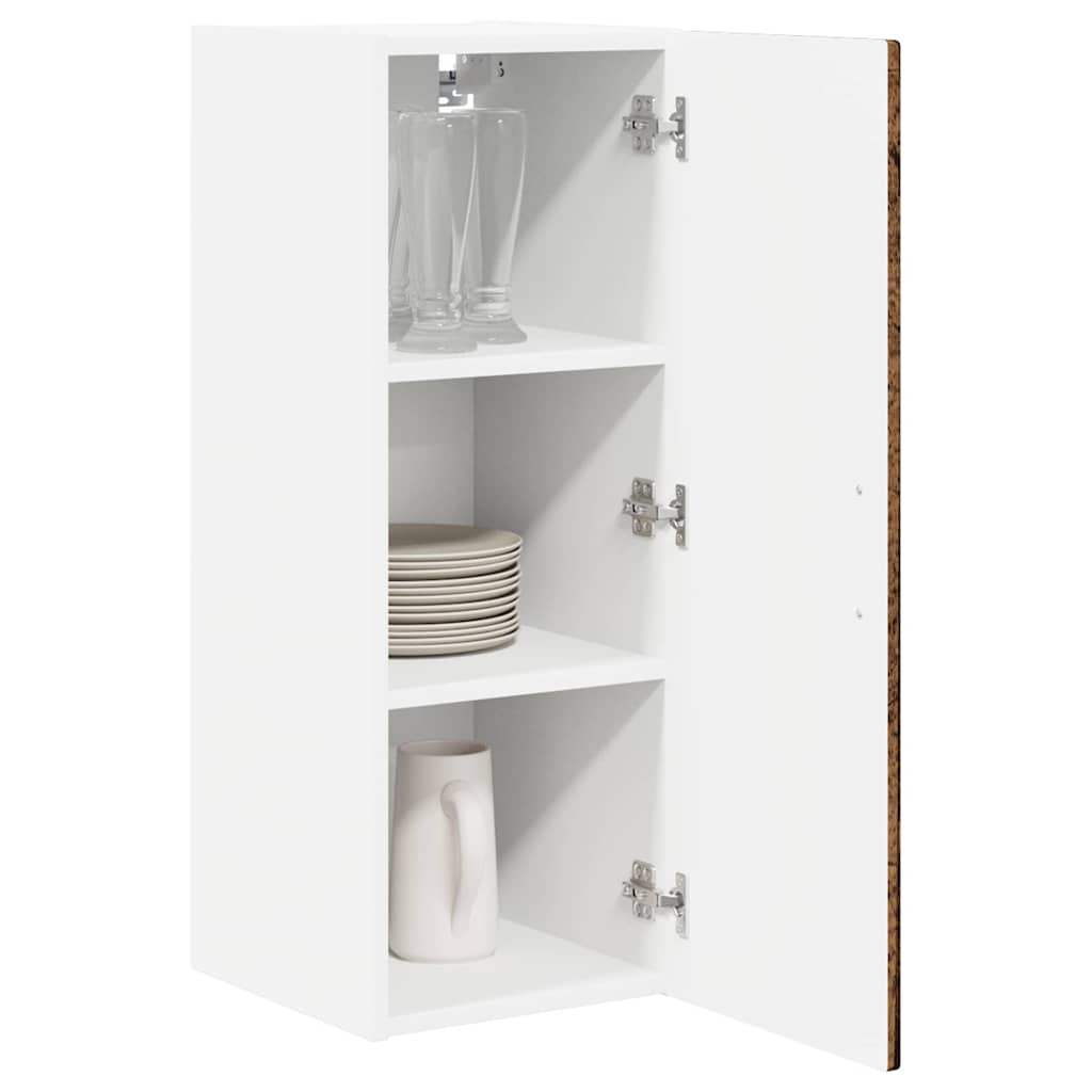 Veggskap PORTO 2 pcs Gammelt tre 30 x 31 x 80 cm Konstruert tre