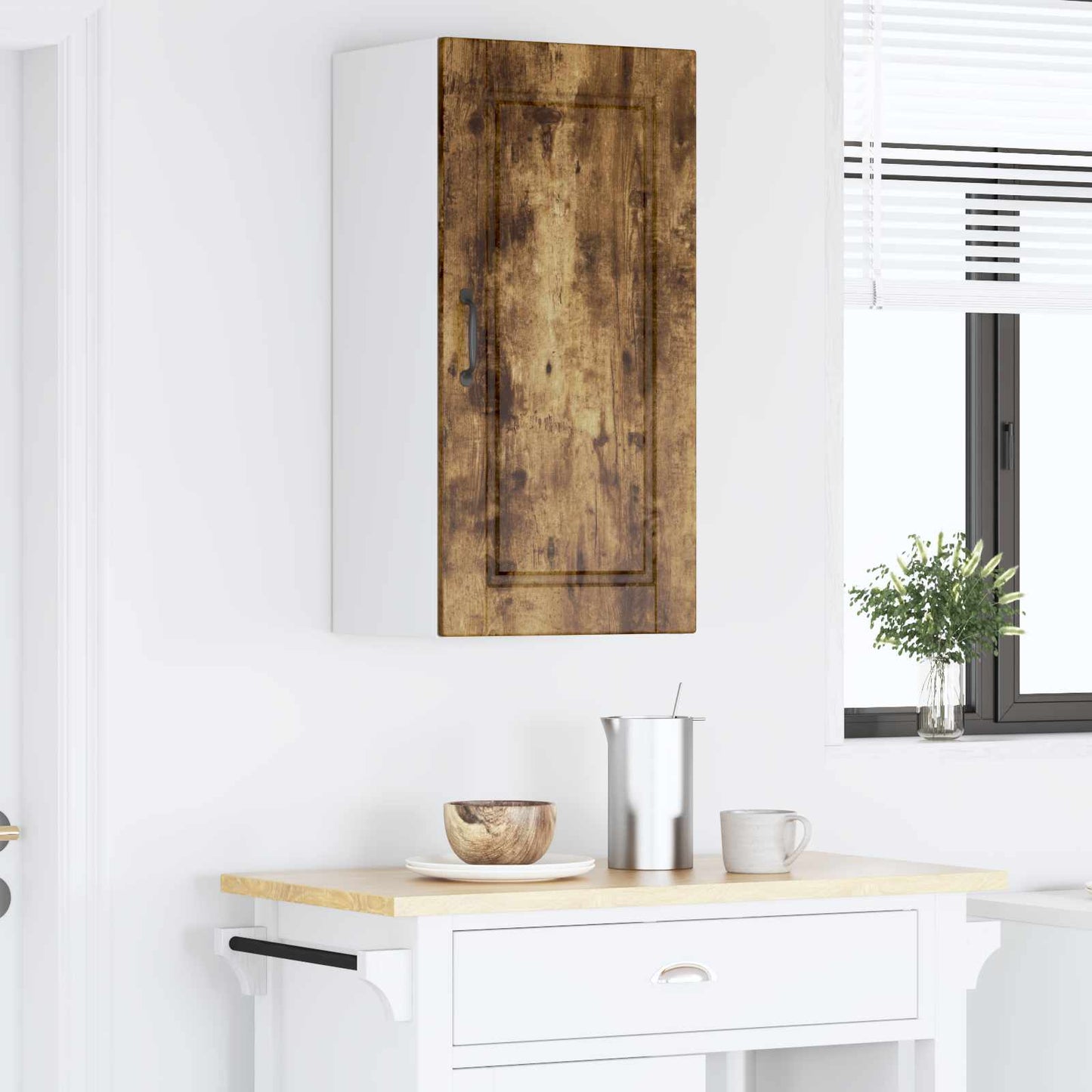 Veggskap PORTO Røkt eik 40 x 31 x 80 cm Konstruert tre