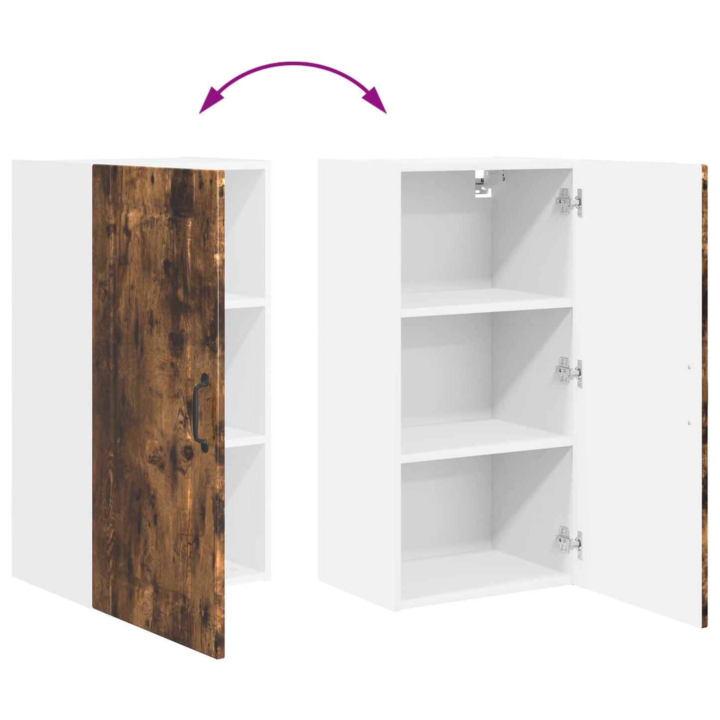 Veggskap PORTO Røkt eik 40 x 31 x 80 cm Konstruert tre