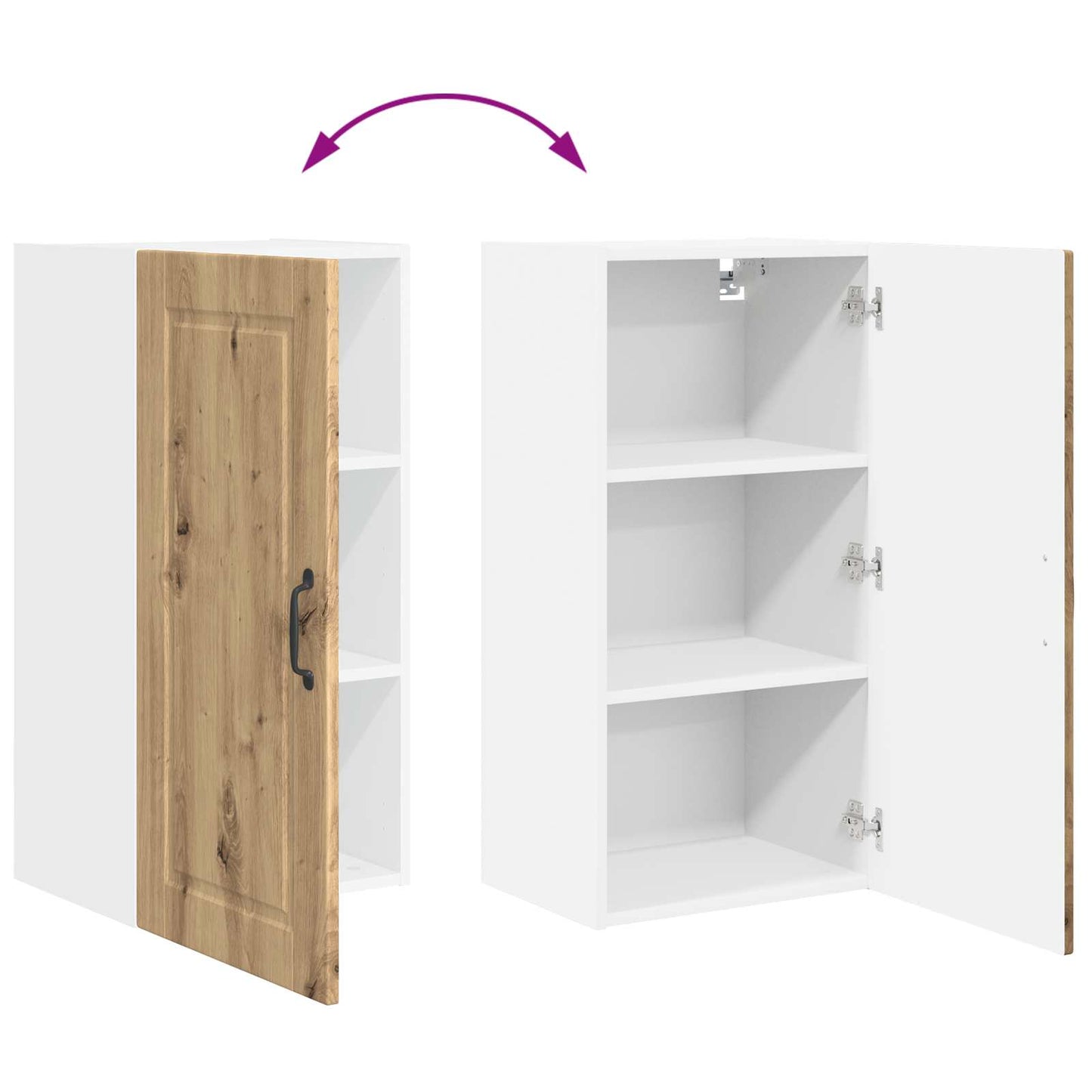 Veggskap PORTO Artisan Eik 40 x 31 x 80 cm Konstruert tre