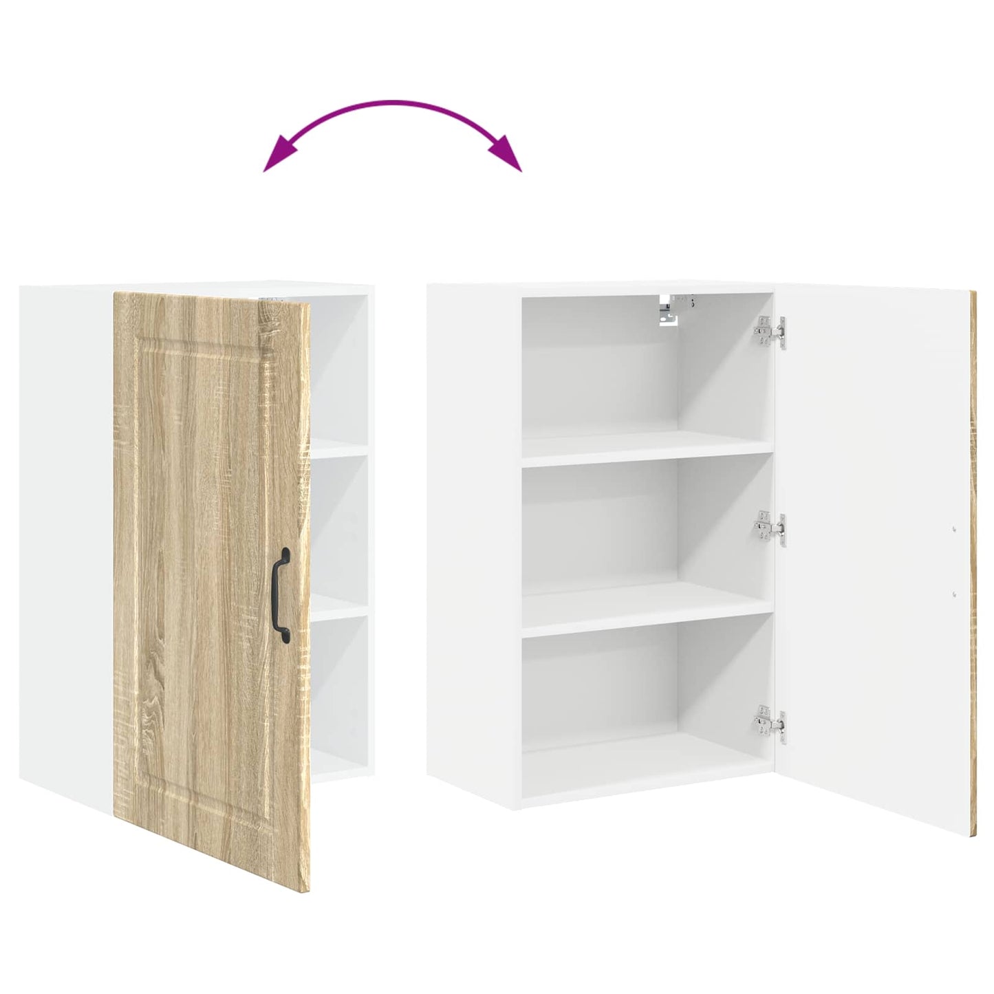 Veggskap PORTO Sonoma eik 50 x 31 x 80 cm Konstruert tre