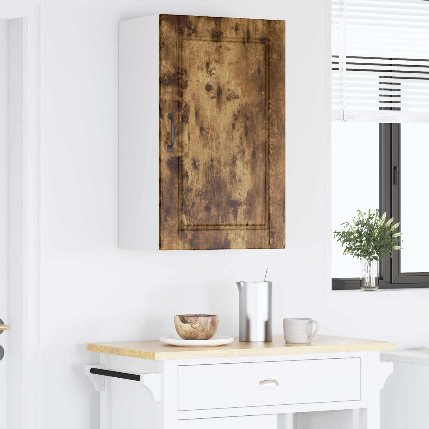 Veggskap PORTO Røkt eik 50 x 31 x 80 cm Konstruert tre