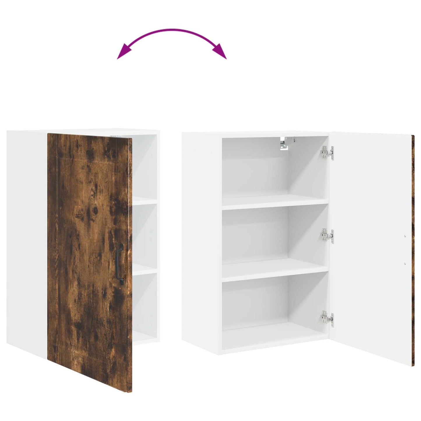 Veggskap PORTO Røkt eik 50 x 31 x 80 cm Konstruert tre