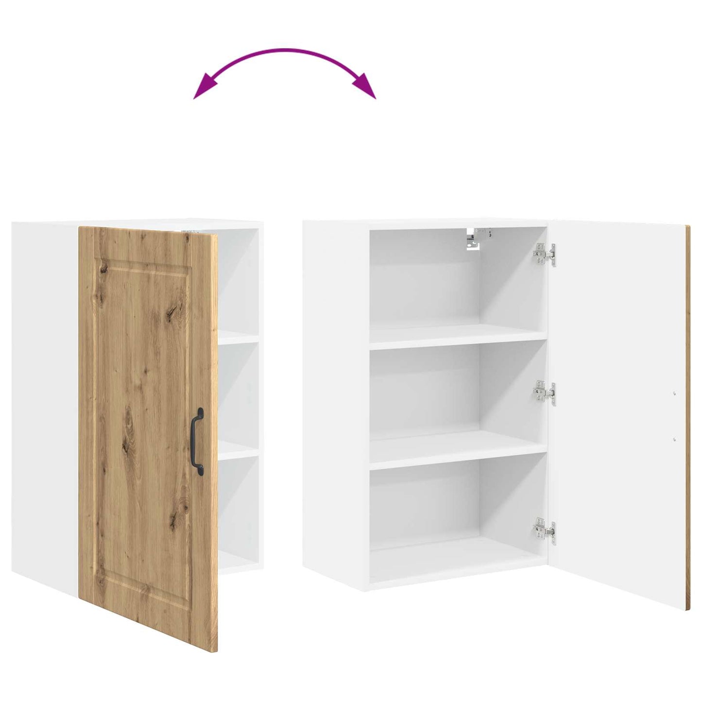 Veggskap PORTO Artisan Eik 50 x 31 x 80 cm Konstruert tre