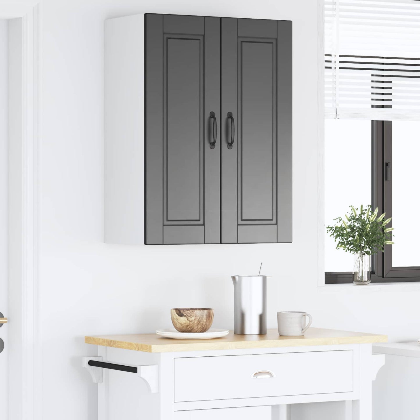 Veggskap Svart 60 x 31 x 80 cm Konstruert tre