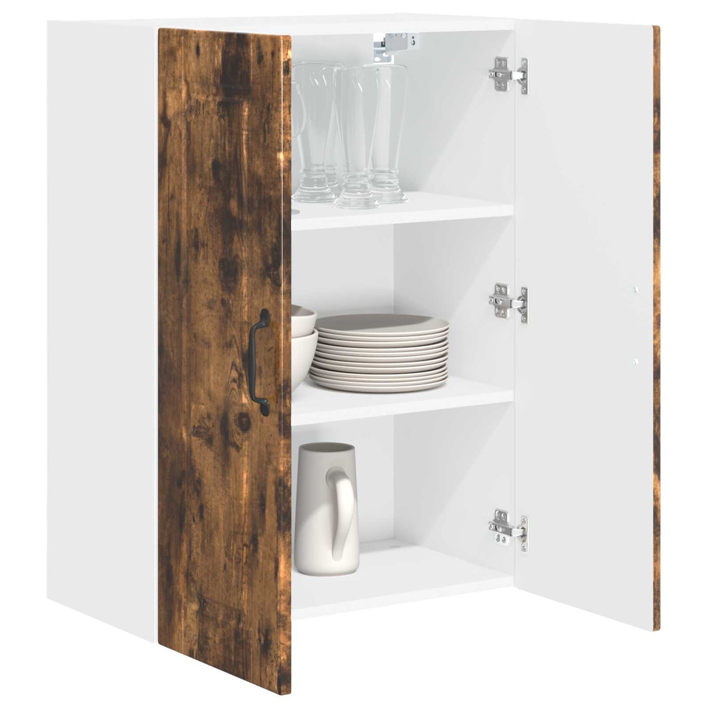 Veggskap PORTO Røkt eik 60 x 31 x 80 cm Konstruert tre