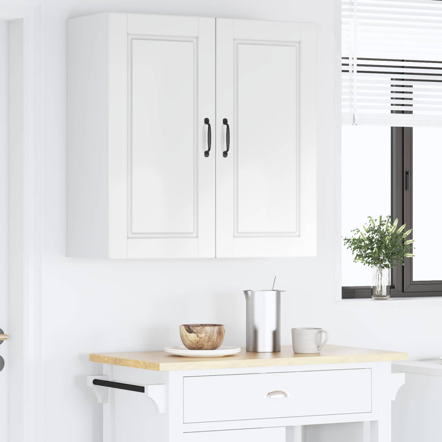 Veggskap PORTO Høyglanset hvit 80 x 31 x 80 cm Konstruert tre