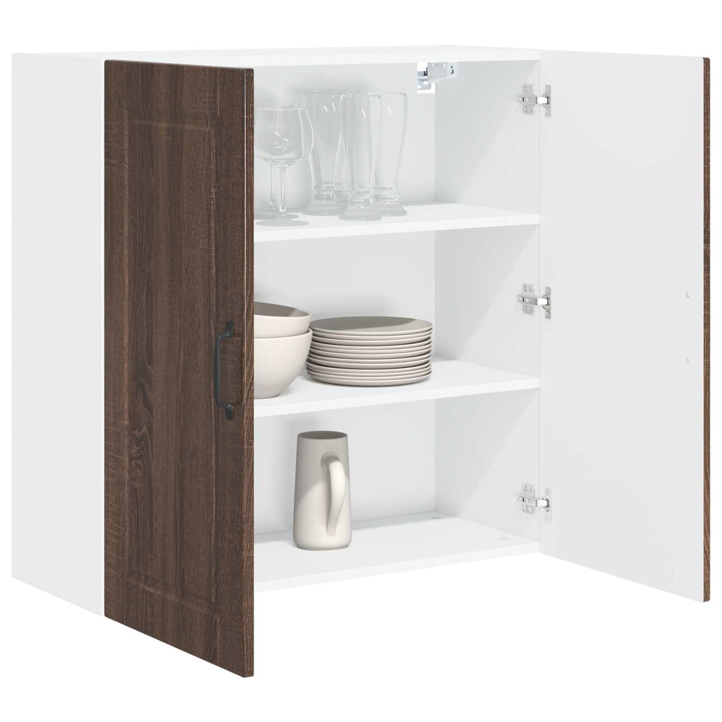 Veggskap PORTO Brun Eik 80 x 31 x 80 cm Konstruert tre