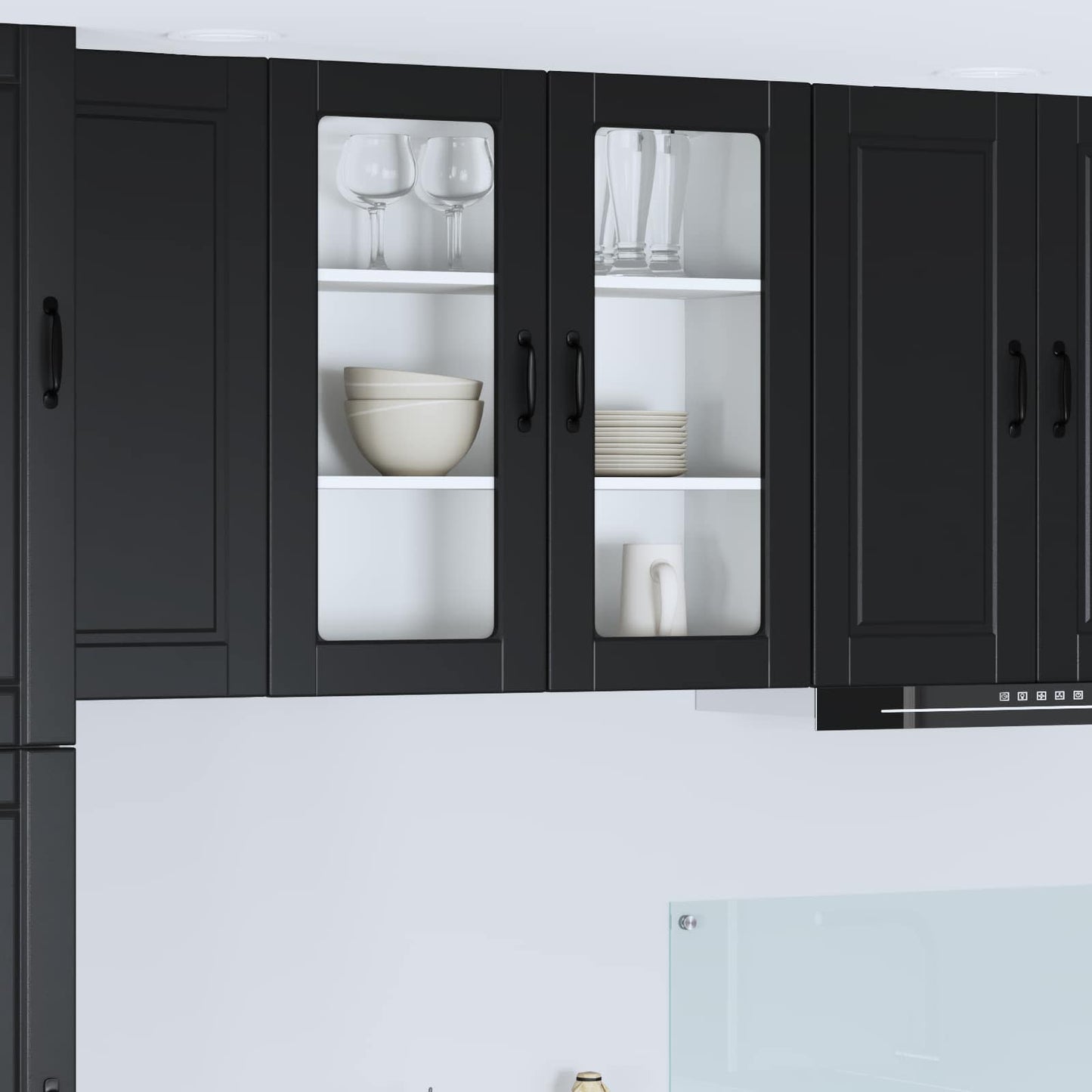 Vegghylle PORTO Svart 80 x 31 x 80 cm Konstruert tre