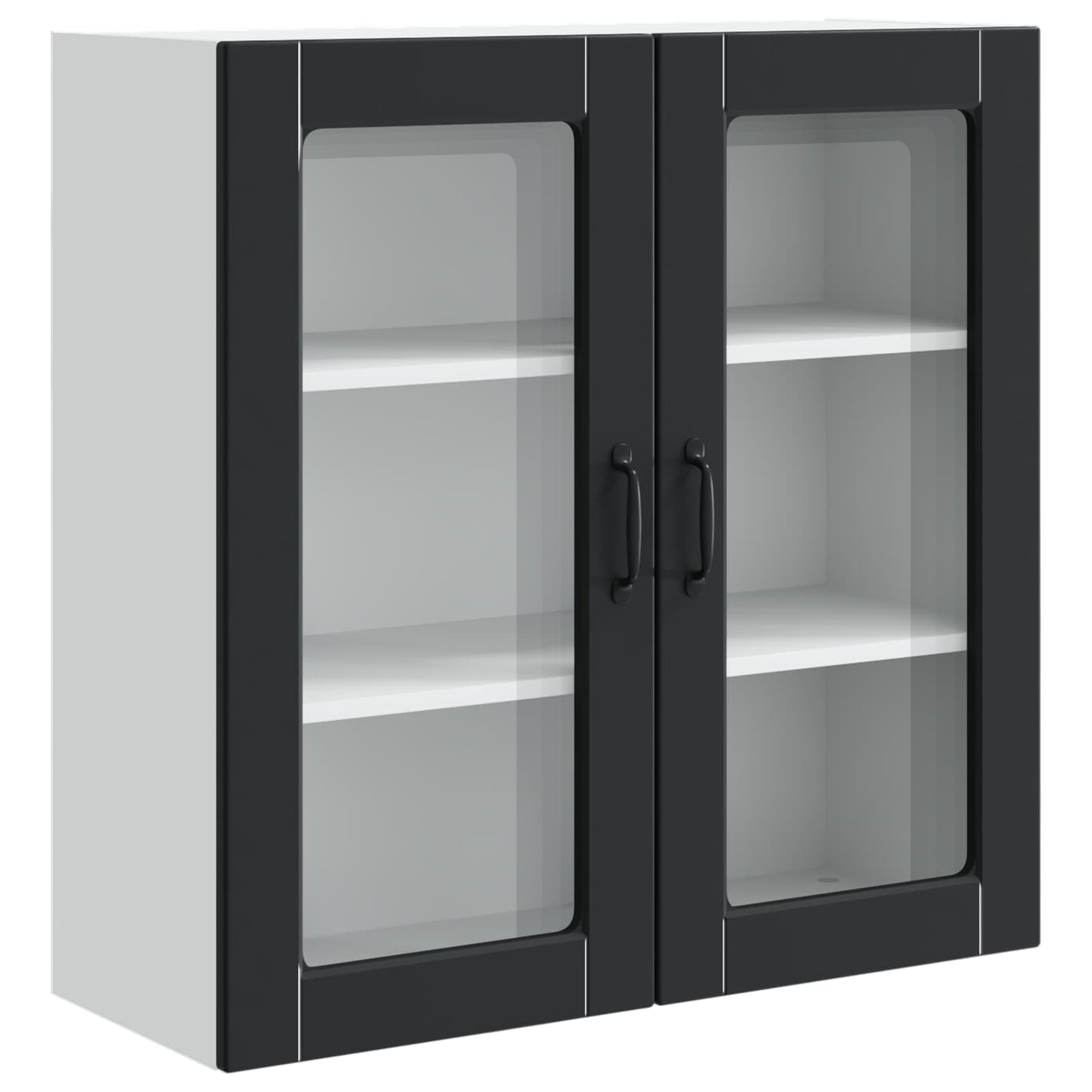 Vegghylle PORTO Svart 80 x 31 x 80 cm Konstruert tre