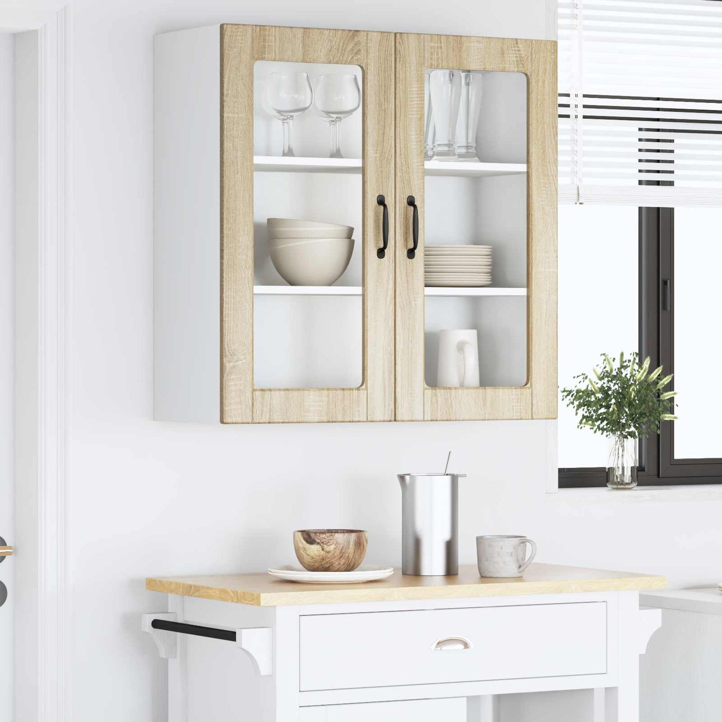 Vegghylle PORTO Sonoma eik 80 x 31 x 80 cm Konstruert tre