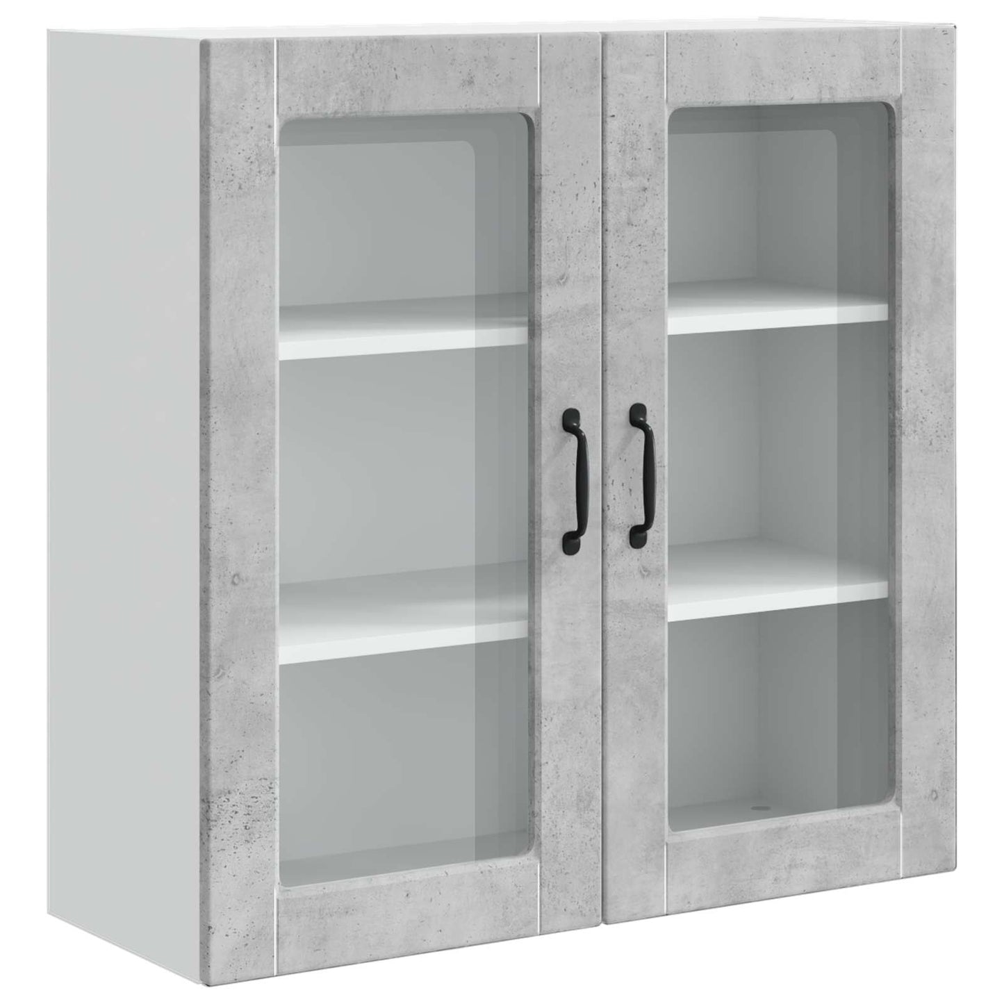 Vegghylle PORTO Betonggrå 80 x 31 x 80 cm Konstruert tre