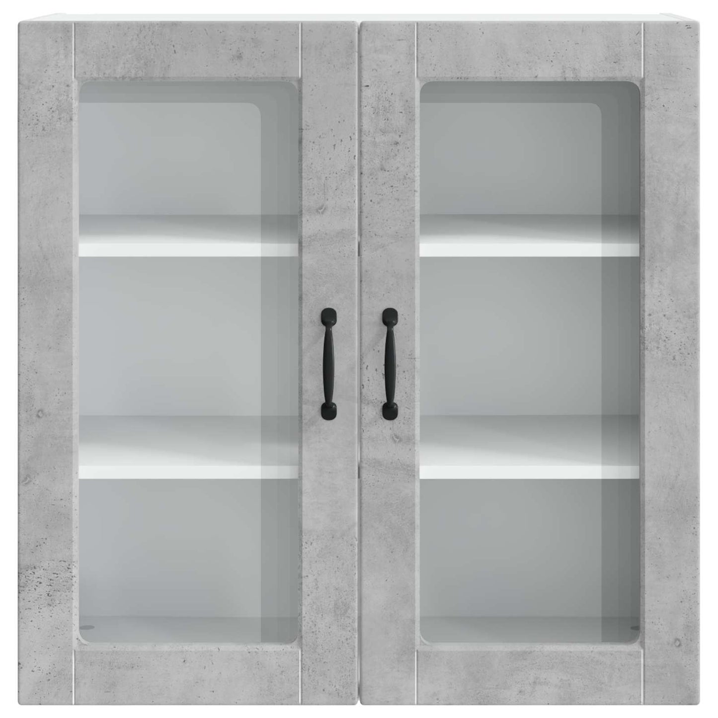 Vegghylle PORTO Betonggrå 80 x 31 x 80 cm Konstruert tre