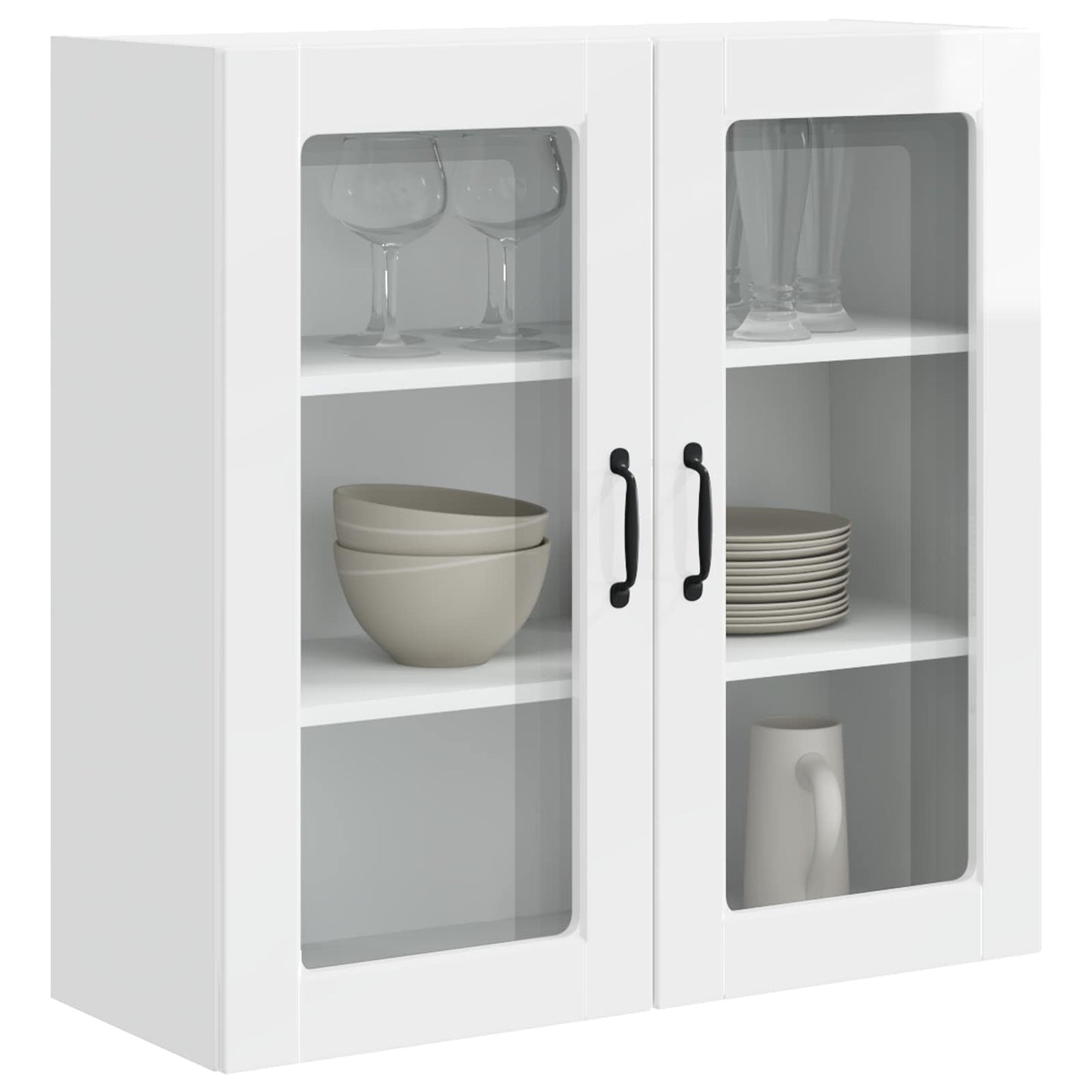 Vegghylle PORTO Høyglanset hvit 80 x 31 x 80 cm Konstruert tre
