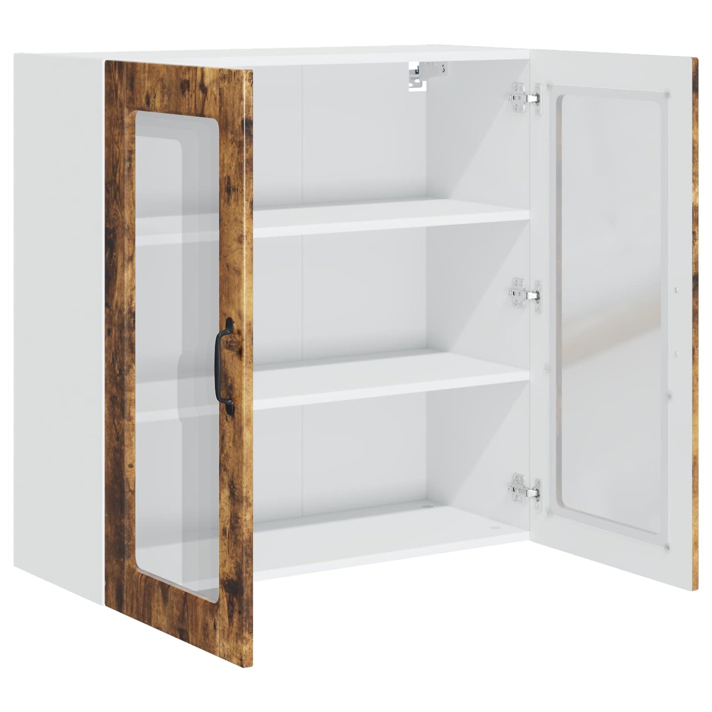 Vegghylle PORTO Røkt eik 80 x 31 x 80 cm Konstruert tre