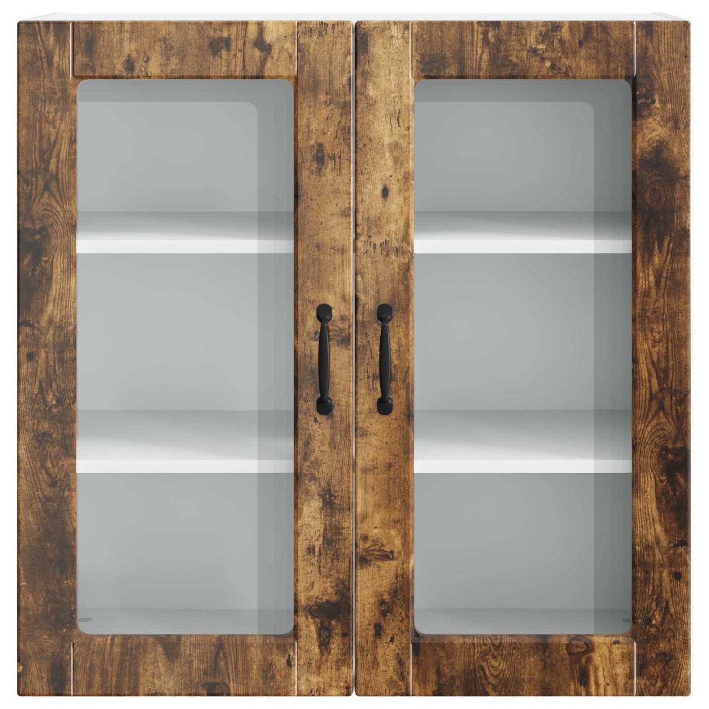 Vegghylle PORTO Røkt eik 80 x 31 x 80 cm Konstruert tre
