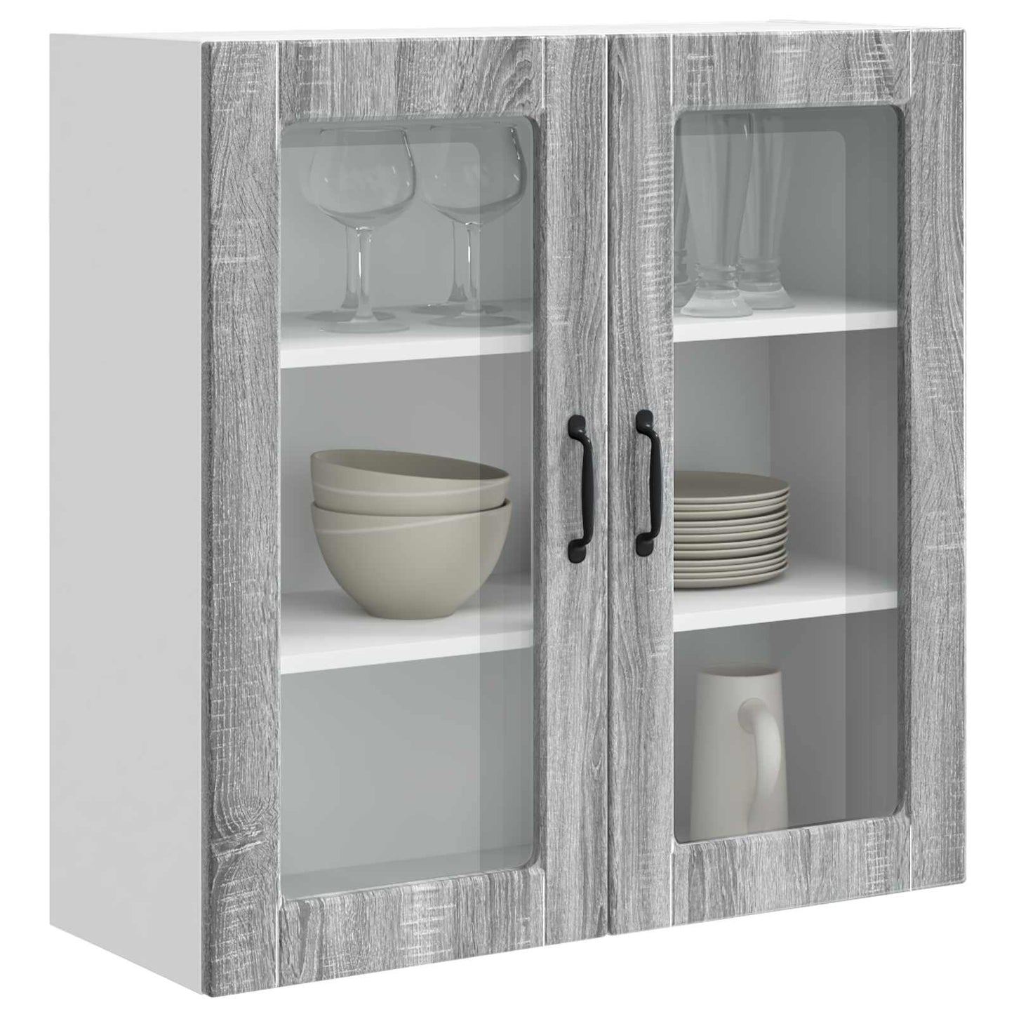 Vegghylle PORTO Grå Sonoma 80 x 31 x 80 cm Konstruert tre