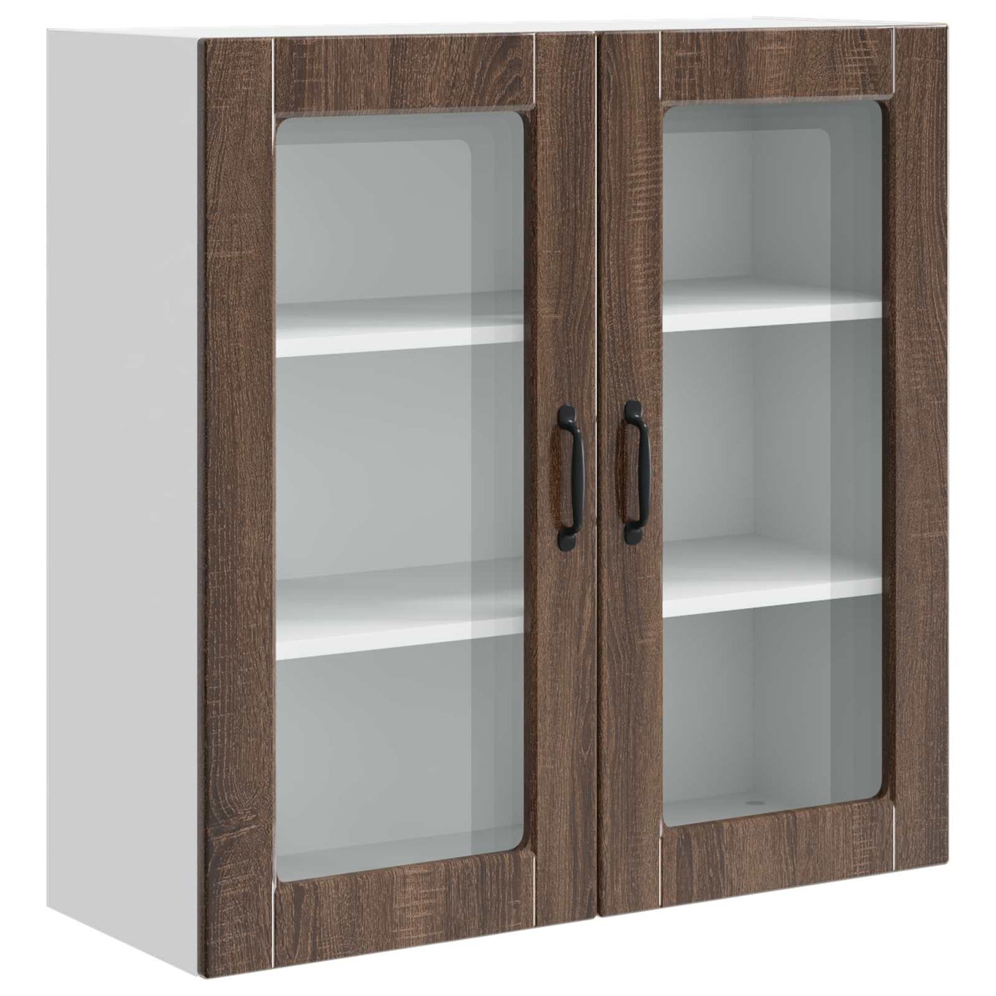 Vegghylle PORTO Brun Eik 80 x 31 x 80 cm Konstruert tre