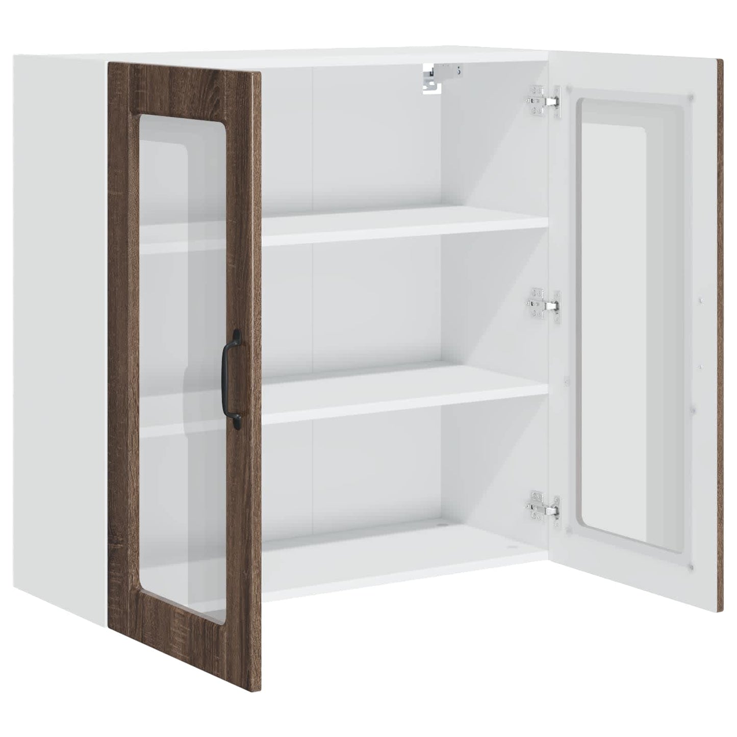 Vegghylle PORTO Brun Eik 80 x 31 x 80 cm Konstruert tre