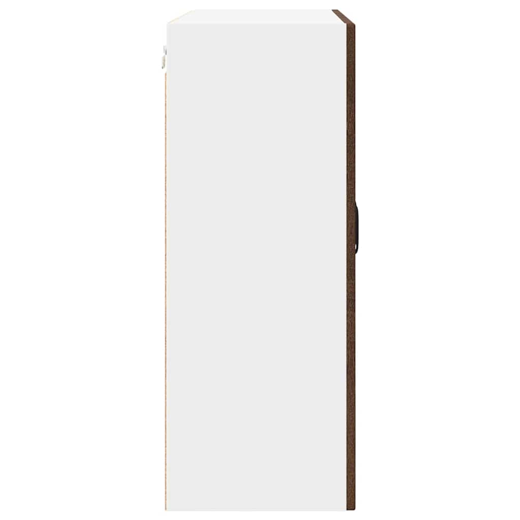 Vegghylle PORTO Brun Eik 80 x 31 x 80 cm Konstruert tre