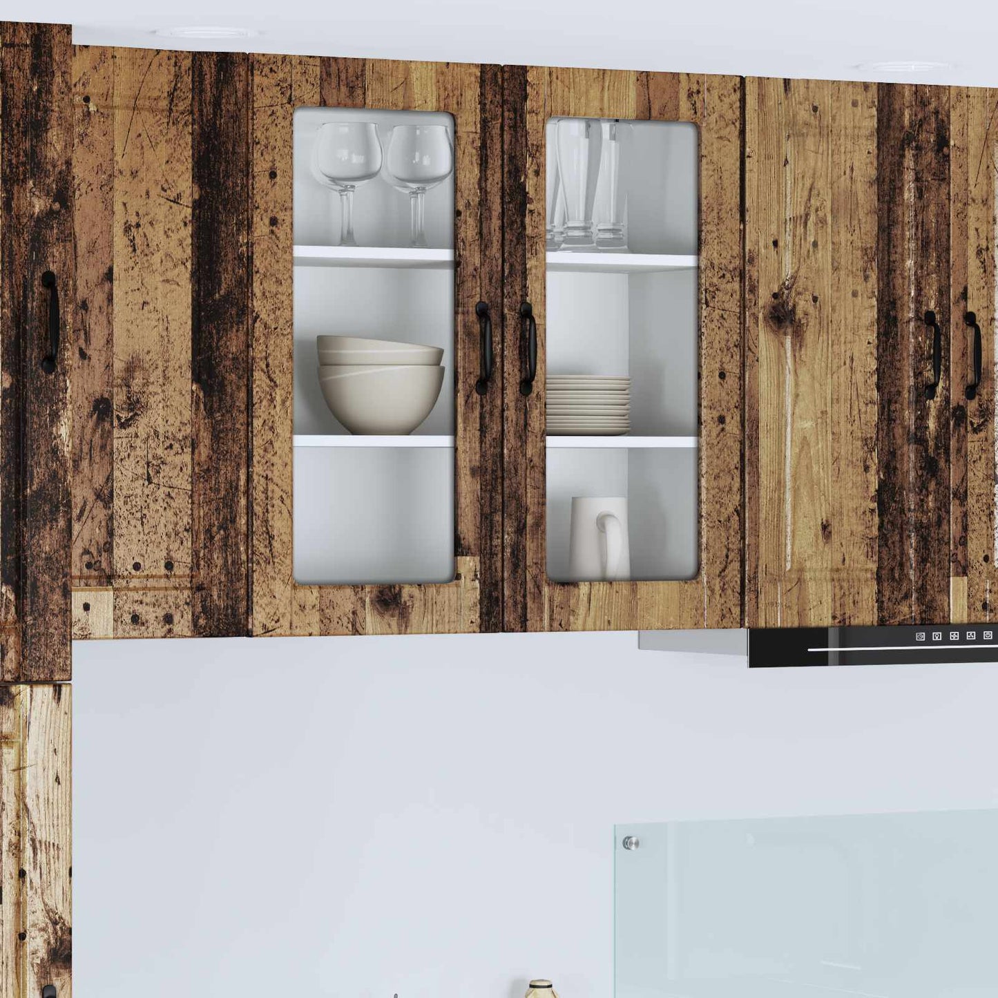 Vegghylle PORTO Gammelt tre 80 x 31 x 80 cm Konstruert tre