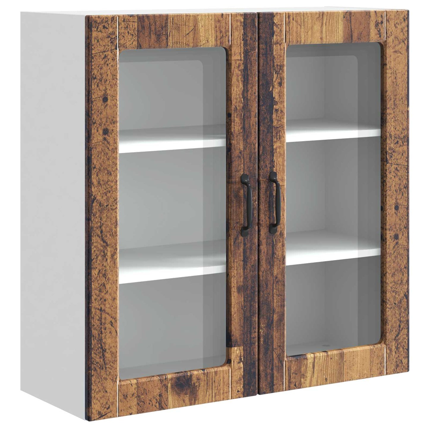 Vegghylle PORTO Gammelt tre 80 x 31 x 80 cm Konstruert tre