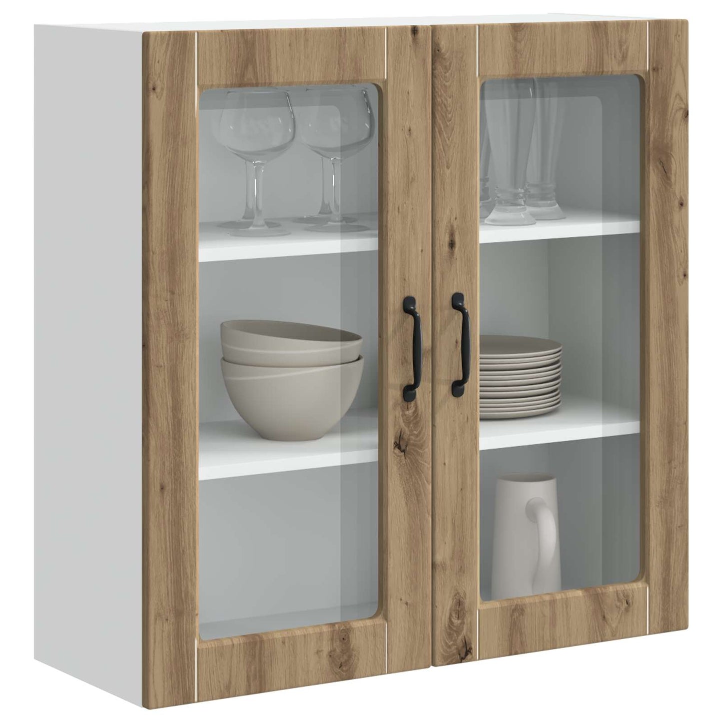 Vegghylle PORTO Artisan Eik 80 x 31 x 80 cm Konstruert tre