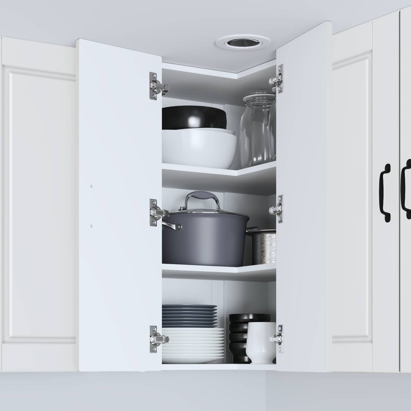 Vegghjørneskap PORTO Hvit 57 x 57 x 80 cm Konstruert tre