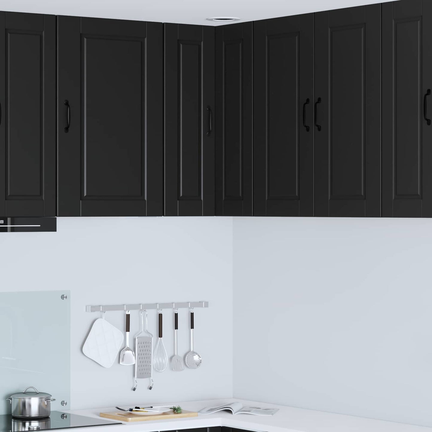 Vegghjørneskap PORTO Svart 57 x 57 x 80 cm Konstruert tre