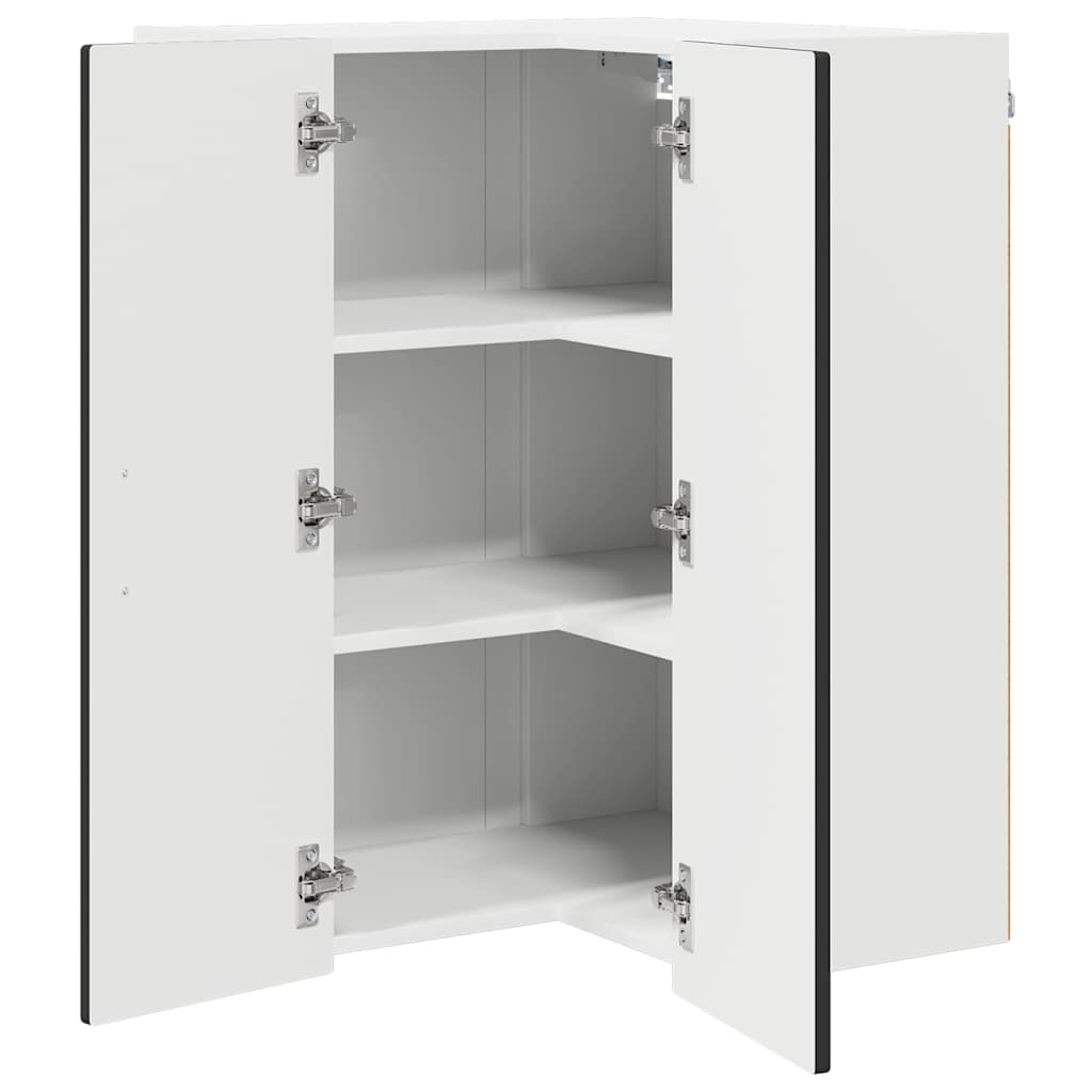 Vegghjørneskap PORTO Svart 57 x 57 x 80 cm Konstruert tre