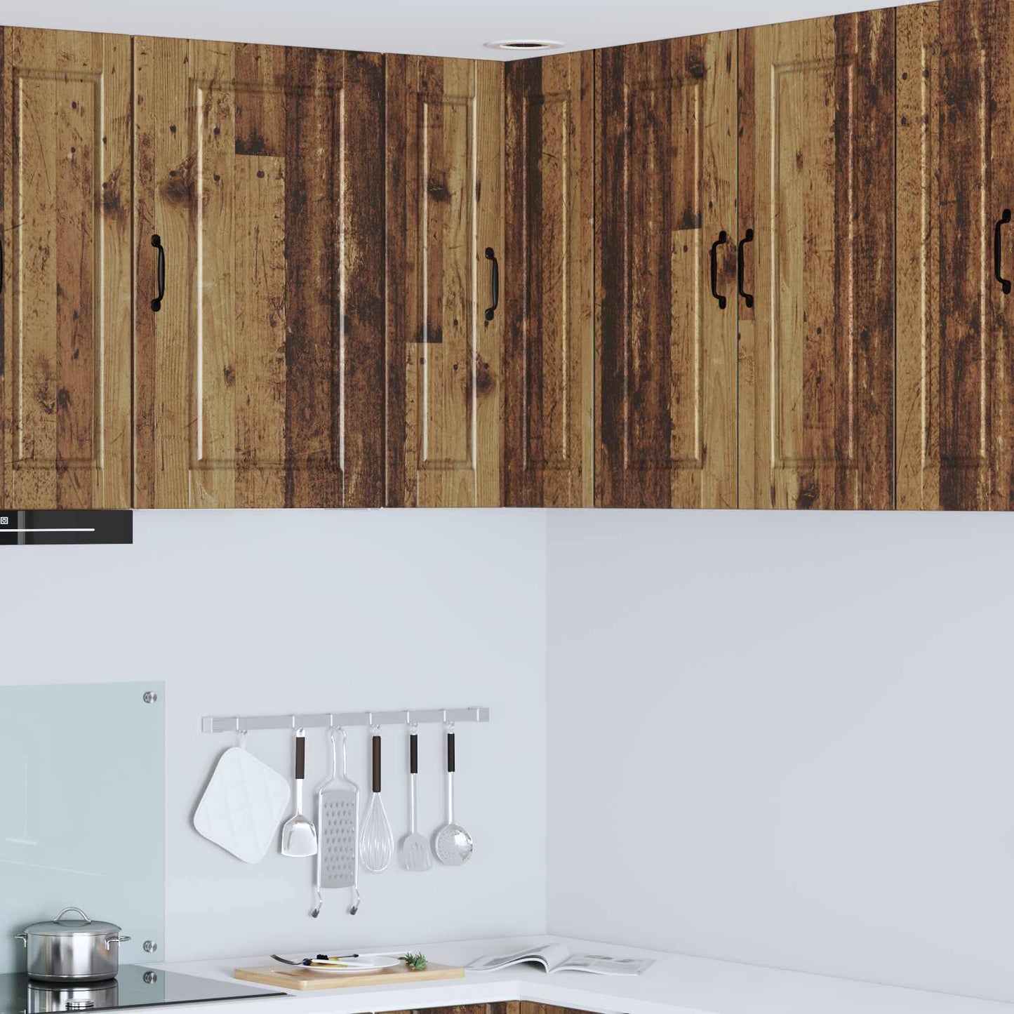 Vegghjørneskap PORTO Gammelt tre 57 x 57 x 80 cm Konstruert tre