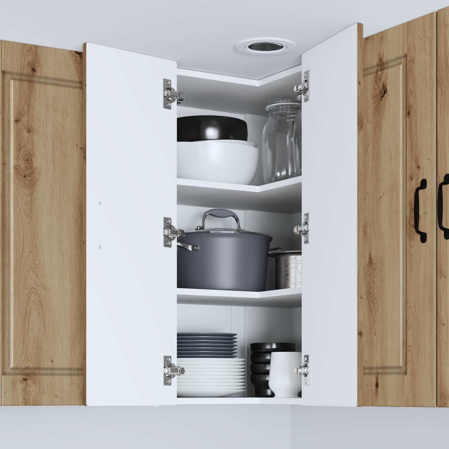 Vegghjørneskap PORTO Artisan Eik 57 x 57 x 80 cm Konstruert tre