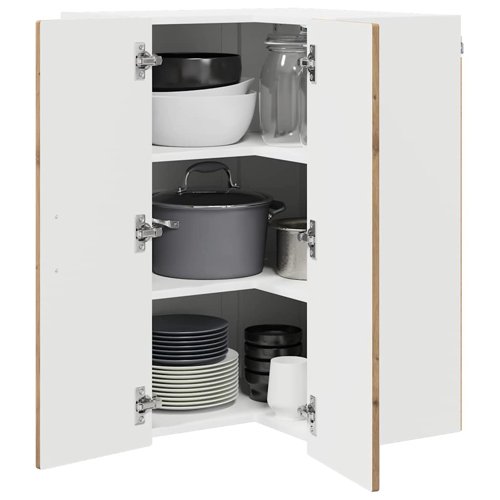 Vegghjørneskap PORTO Artisan Eik 57 x 57 x 80 cm Konstruert tre