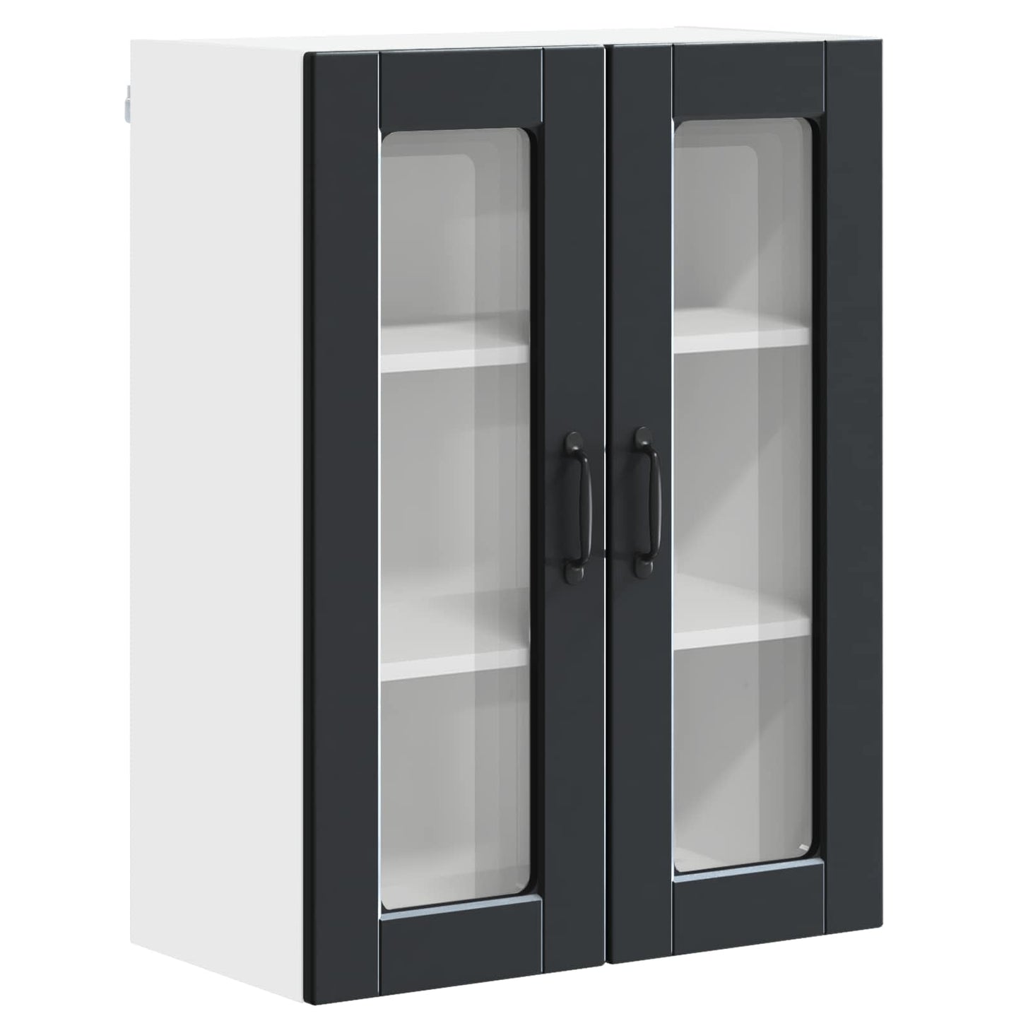 Vegghylle PORTO Svart 60 x 31 x 80 cm Konstruert tre