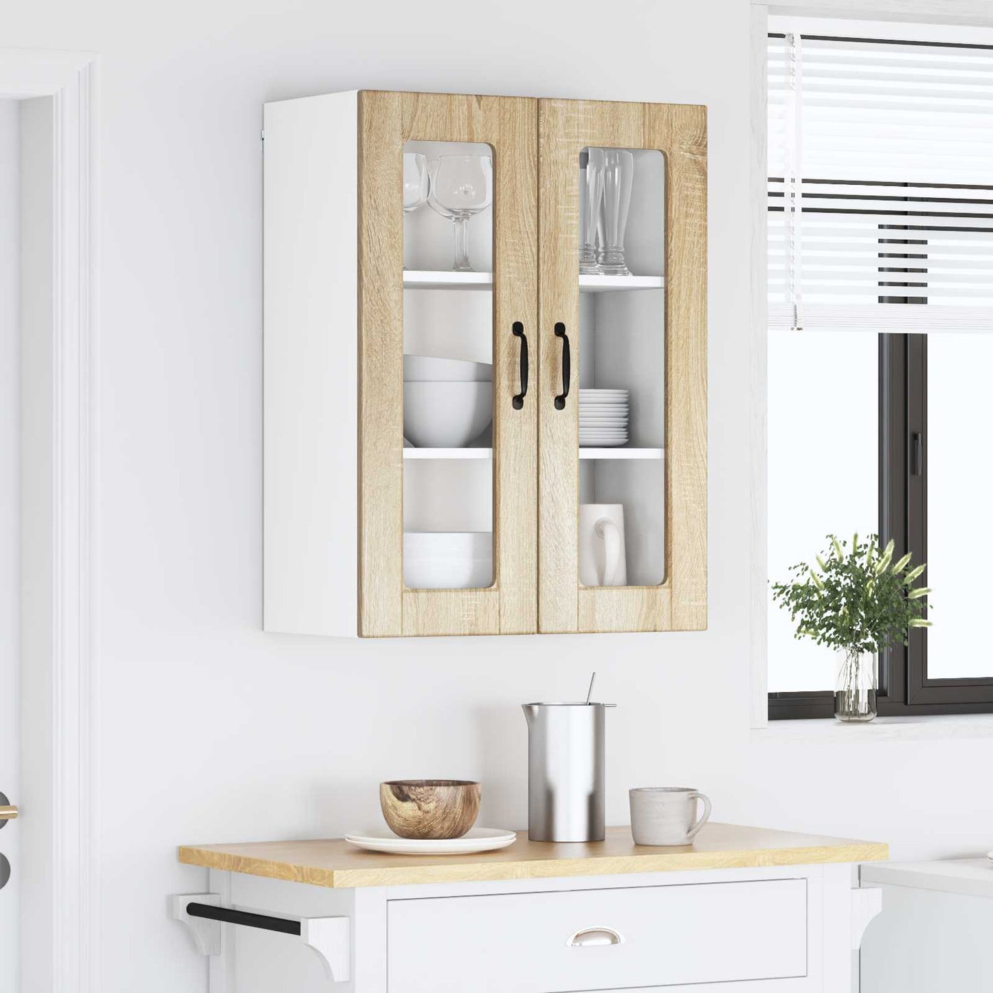 Vegghylle PORTO Sonoma eik 60 x 31 x 80 cm Konstruert tre