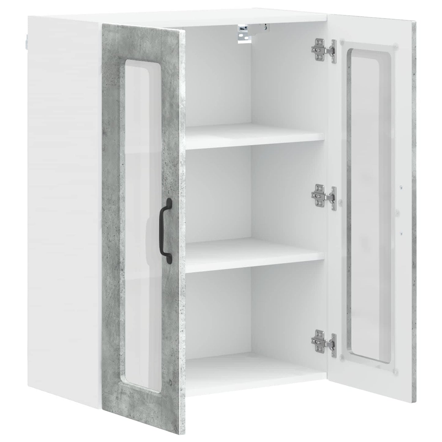 Vegghylle PORTO Betonggrå 60 x 31 x 80 cm Konstruert tre