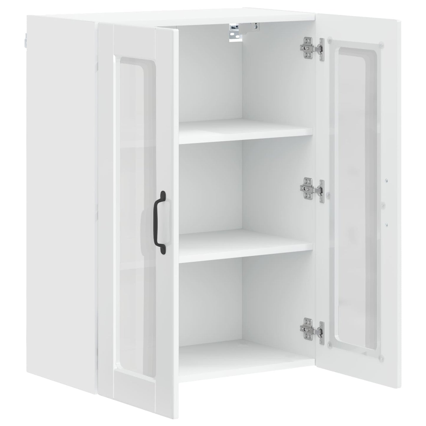 Vegghylle Høyglanset hvit 60 x 31 x 80 cm Konstruert tre