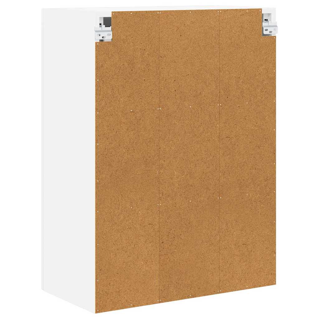 Vegghylle Høyglanset hvit 60 x 31 x 80 cm Konstruert tre