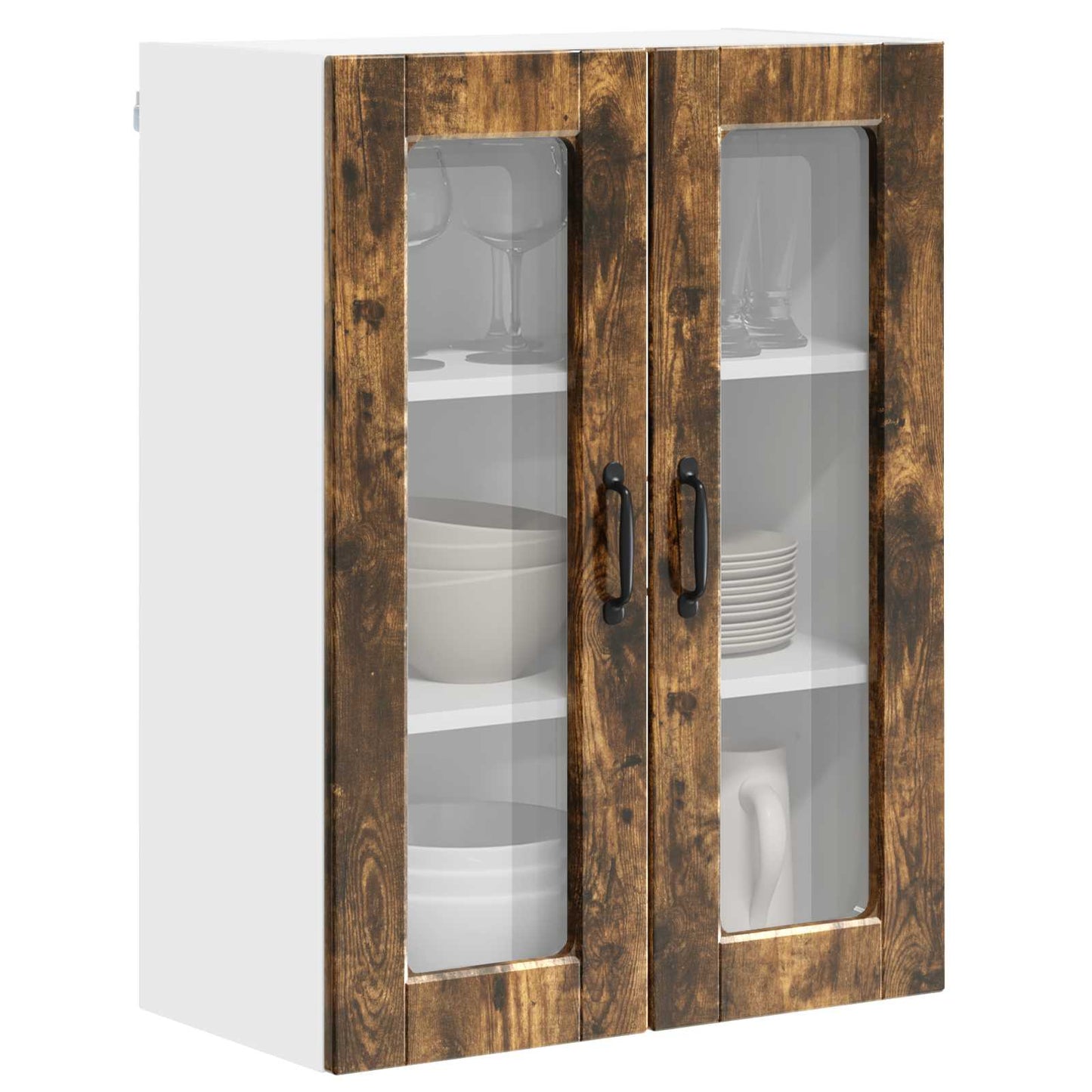 Vegghylle PORTO Røkt eik 60 x 31 x 80 cm Konstruert tre