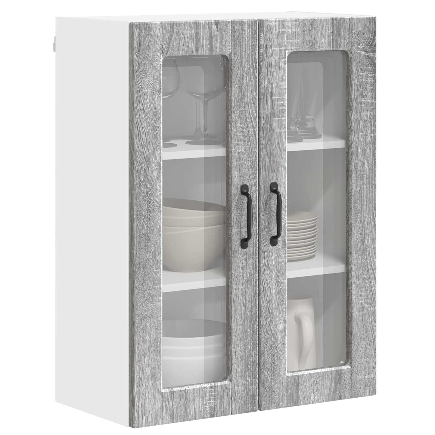 Vegghylle PORTO Grå Sonoma 60 x 31 x 80 cm Konstruert tre