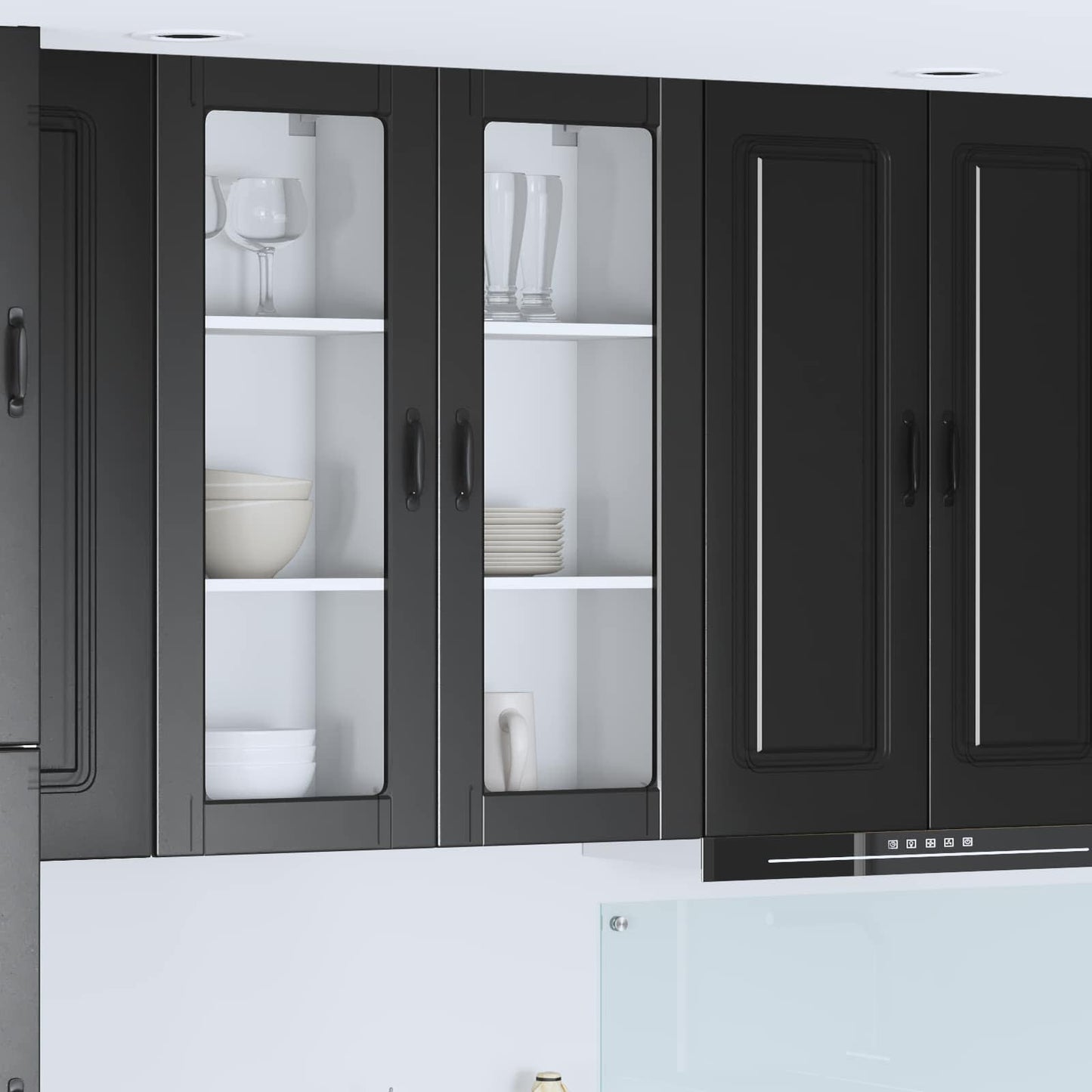 Vegghylle PORTO Svart 40 x 31 x 100 cm Konstruert tre
