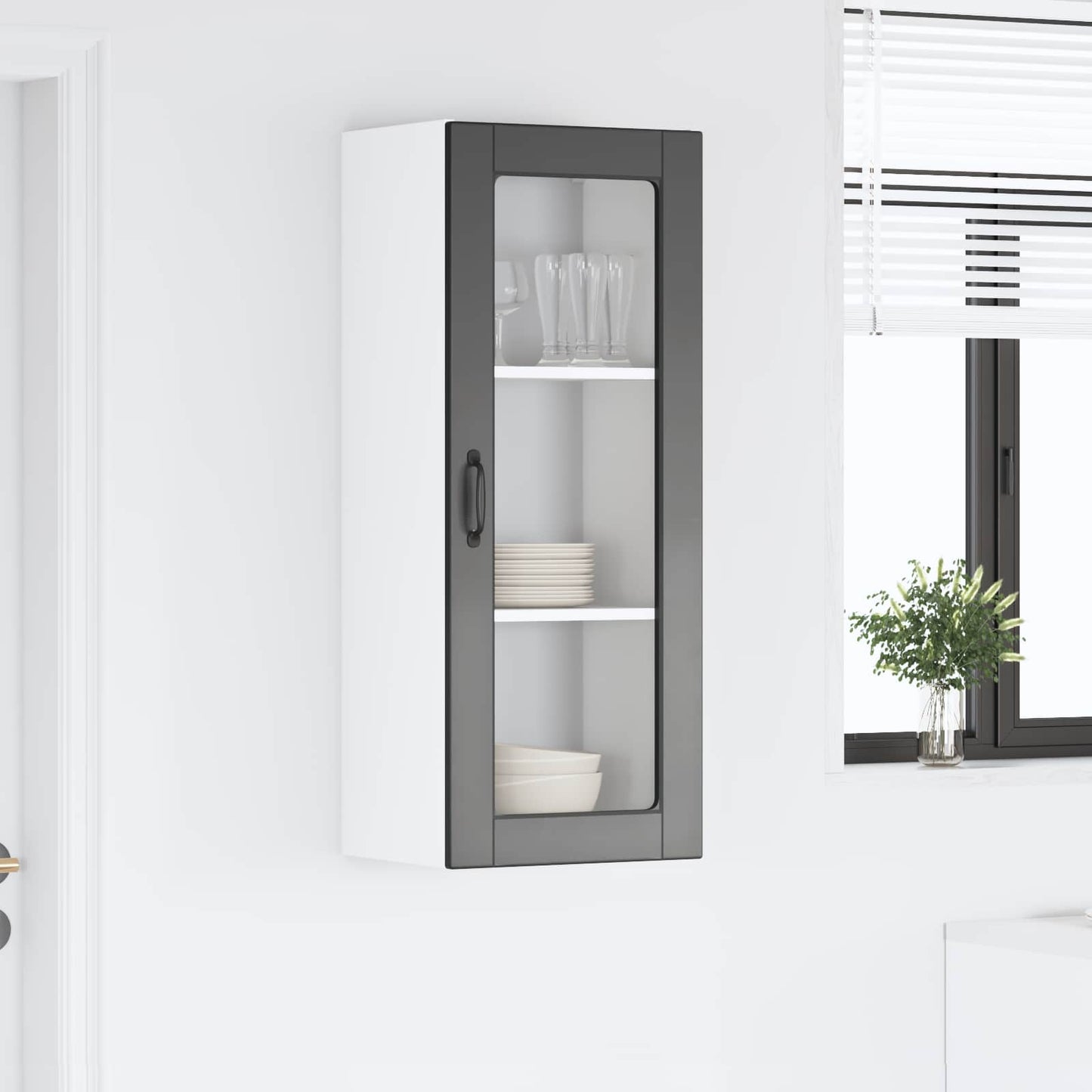 Vegghylle PORTO Svart 40 x 31 x 100 cm Konstruert tre