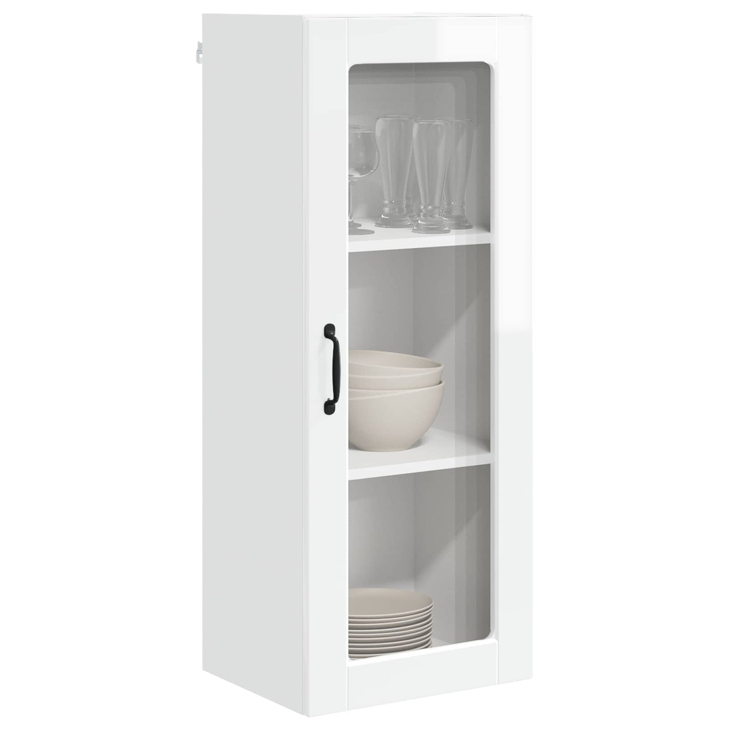 Vegghylle PORTO Høyglanset hvit 40 x 31 x 100 cm Konstruert tre