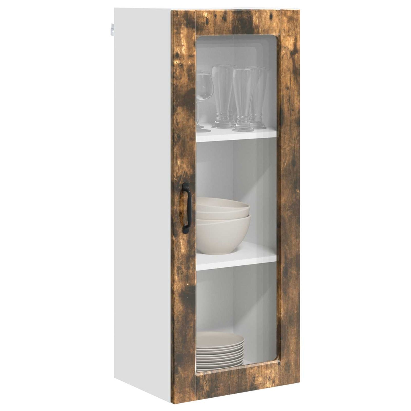 Vegghylle PORTO Røkt eik 40 x 31 x 100 cm Konstruert tre