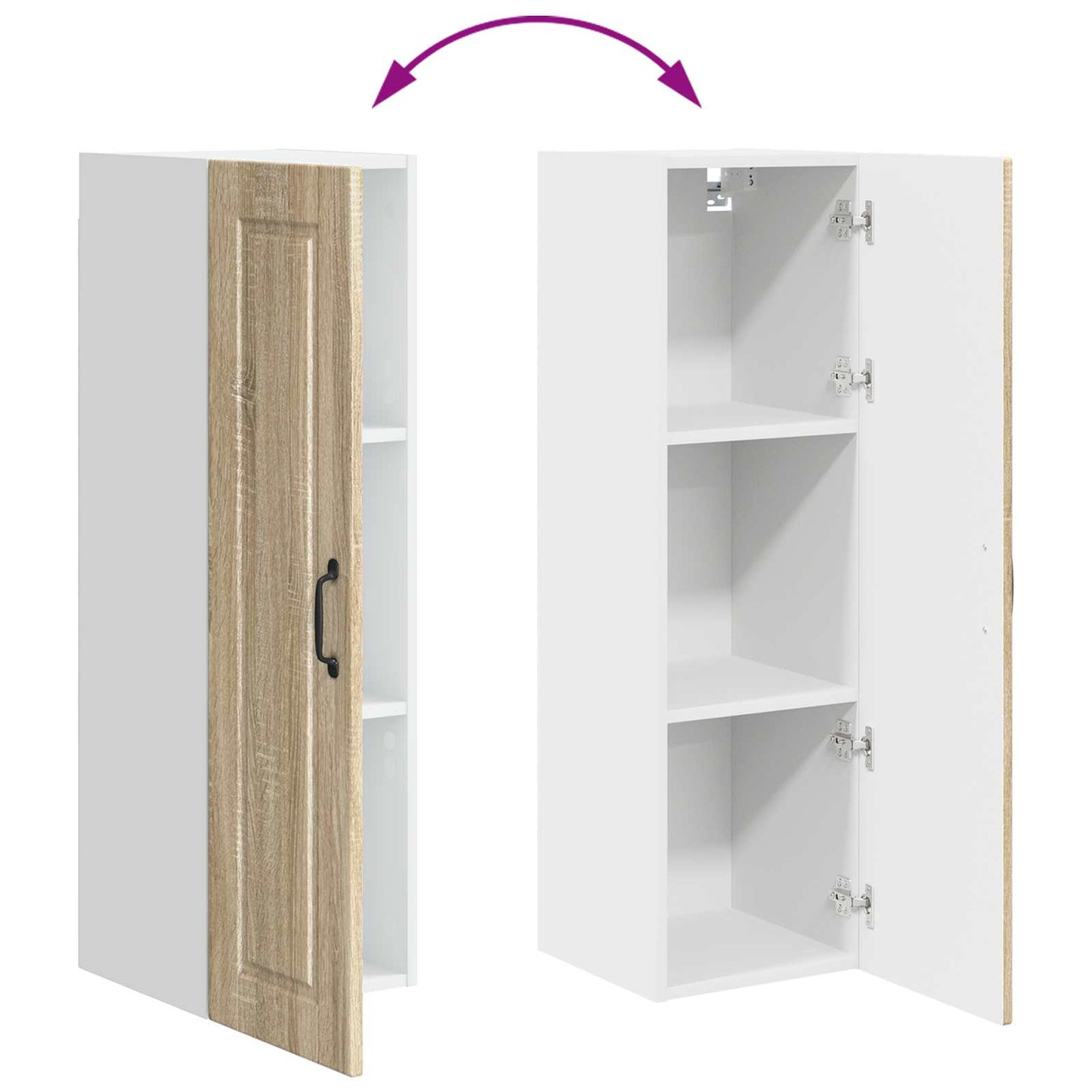 Veggskap PORTO Sonoma eik 30 x 31 x 100 cm Konstruert tre