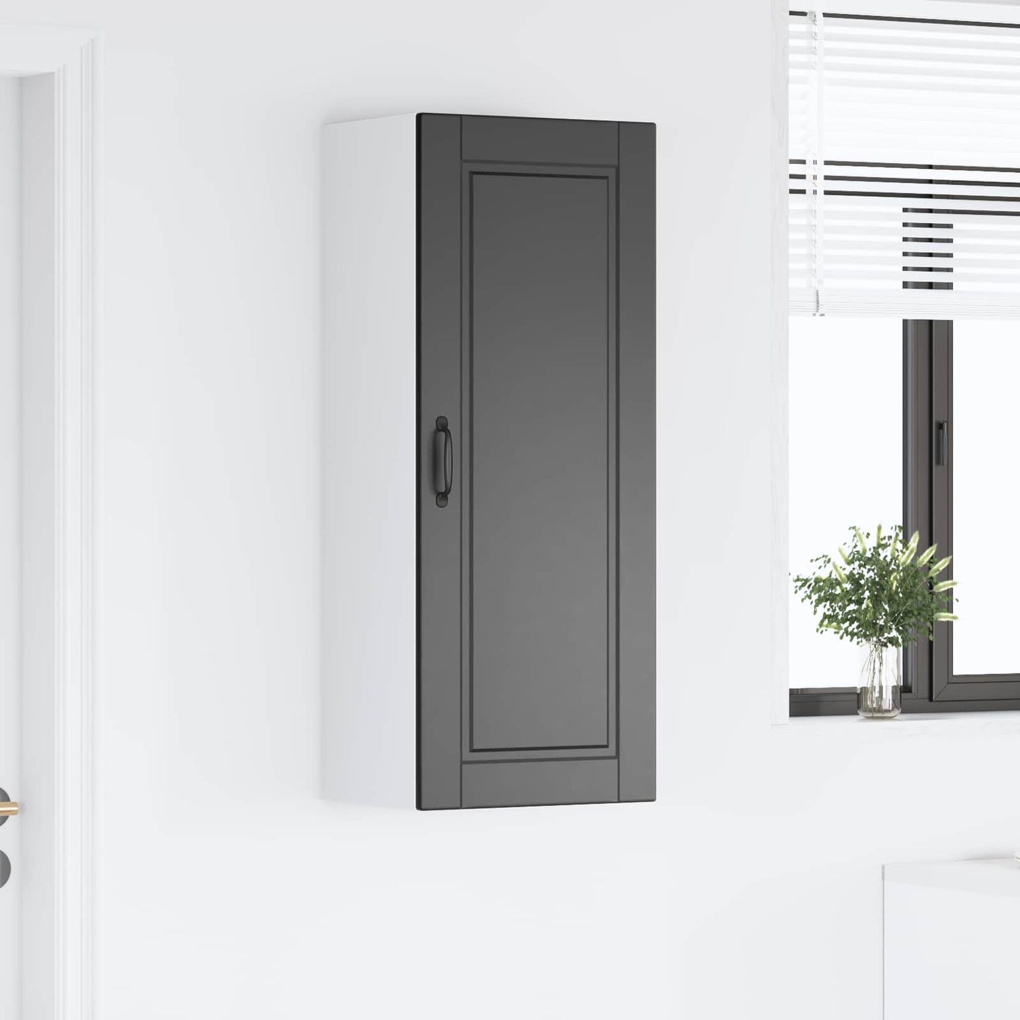 Veggskap PORTO Svart 40 x 31 x 100 cm Konstruert tre