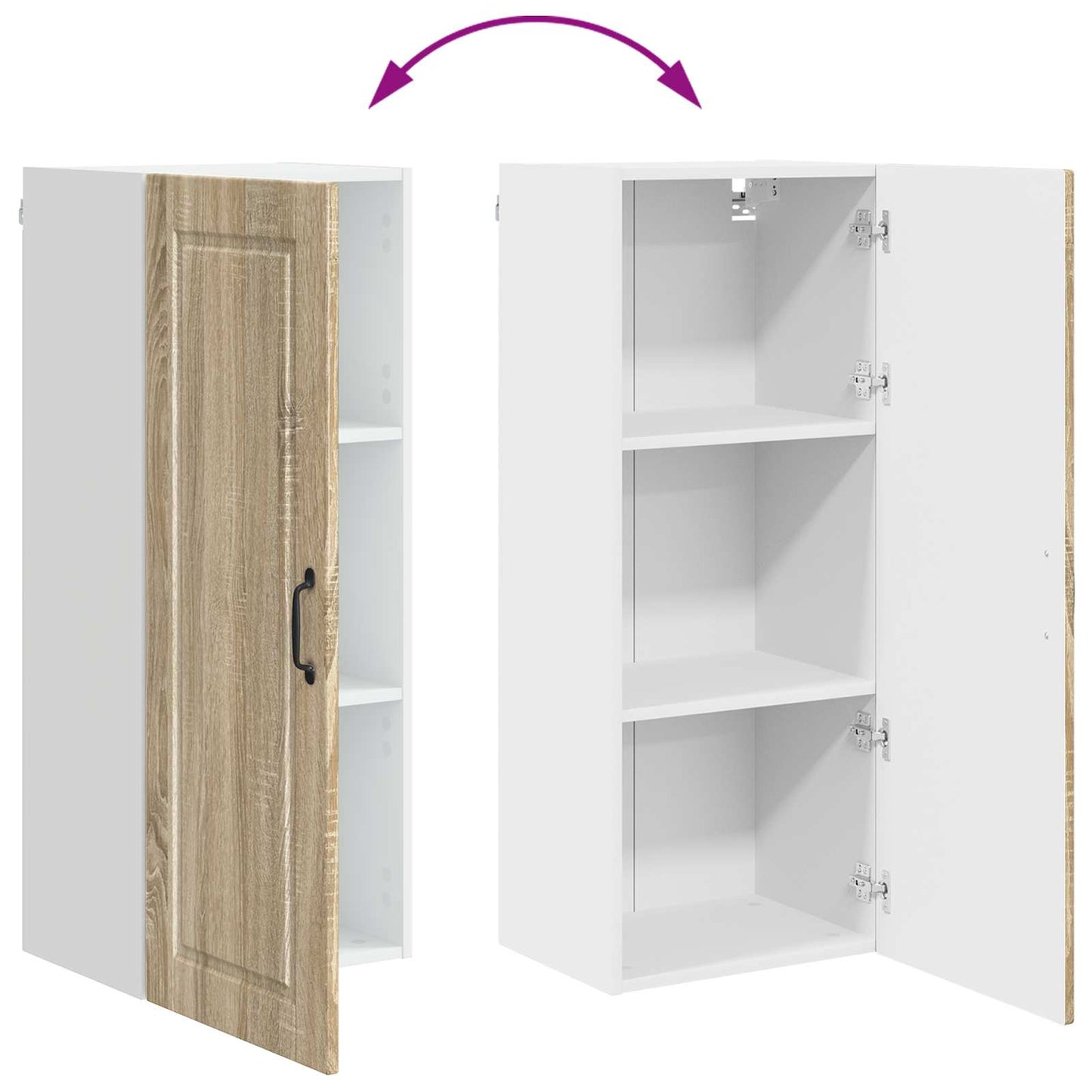 Veggskap PORTO Sonoma eik 40 x 31 x 100 cm Konstruert tre