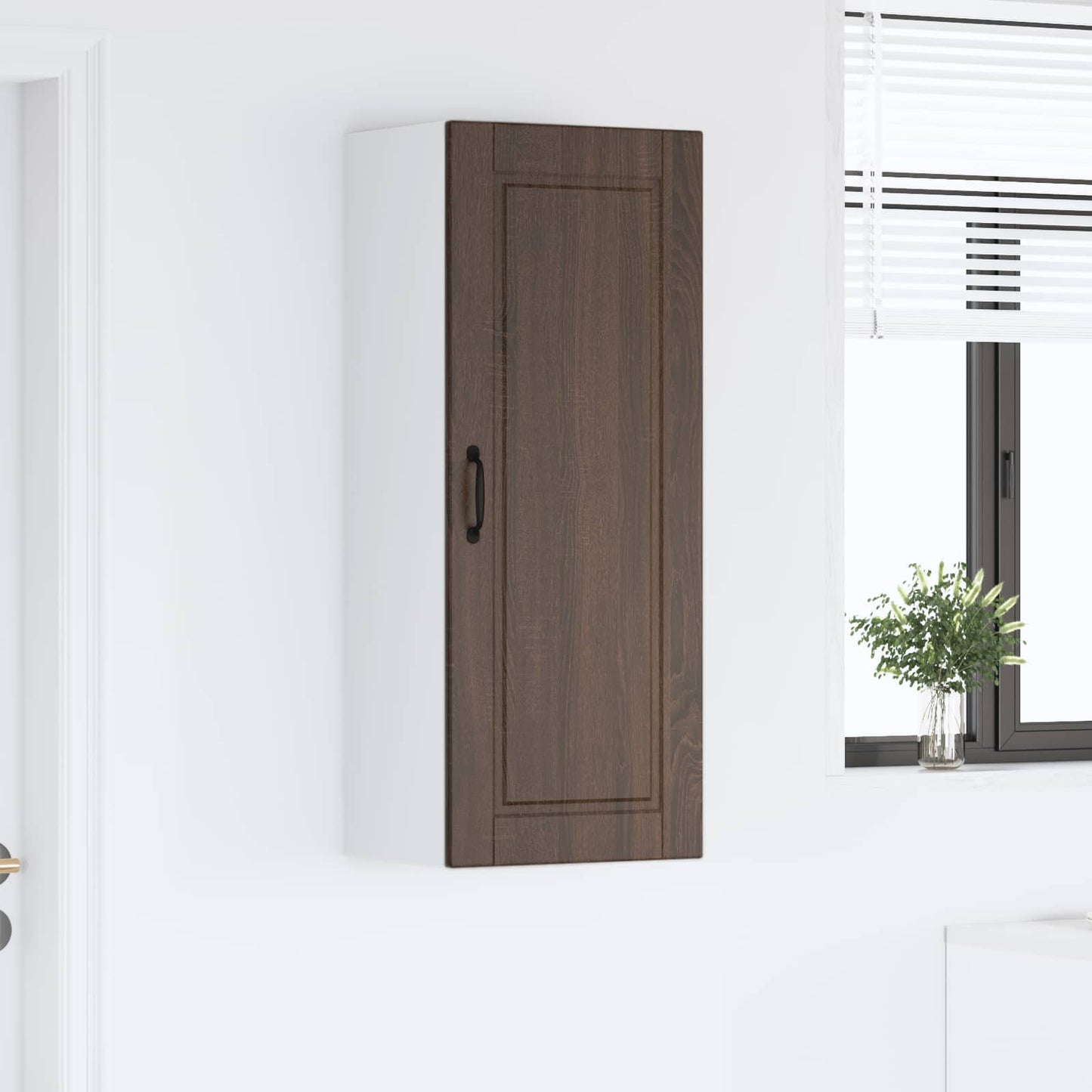 Veggskap PORTO Brun Eik 40 x 31 x 100 cm Konstruert tre
